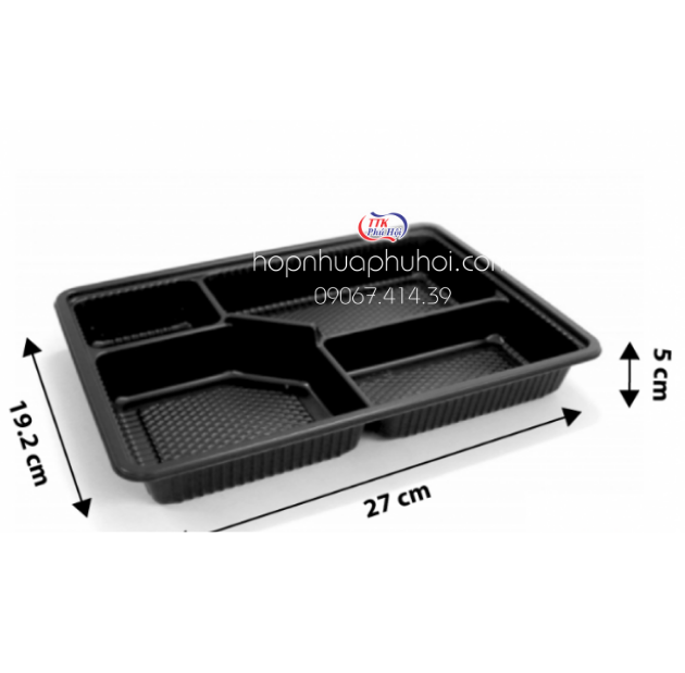 Hộp nhựa đựng cơm 4 ngăn dùng 1 lần