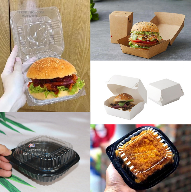 Hộp đựng, xôi, hambuger, bánh bao dùng 1 lần