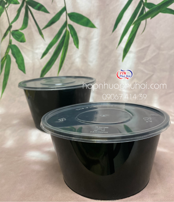 TÔ NHỰA TRÒN ĐEN ĐỰNG BÚN PHỞ