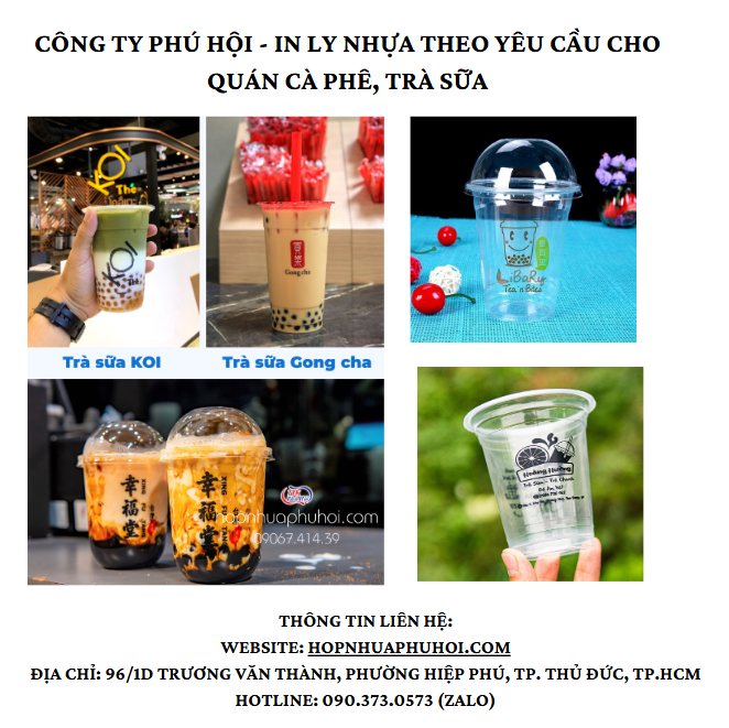 Công Ty Phú Hội - In ly nhựa theo yêu cầu cho quán cà phê, trà sữa