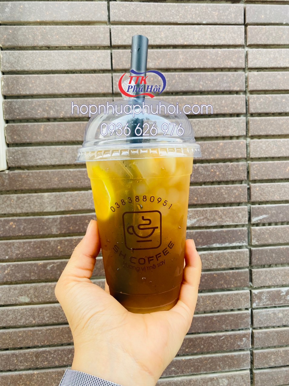 In ly nhựa cà phê 360ml