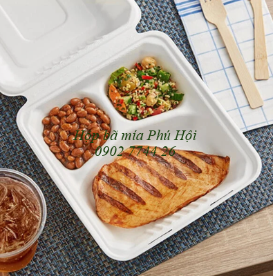 hộp bã mía 3 ngăn nắp liền tại tpHCM