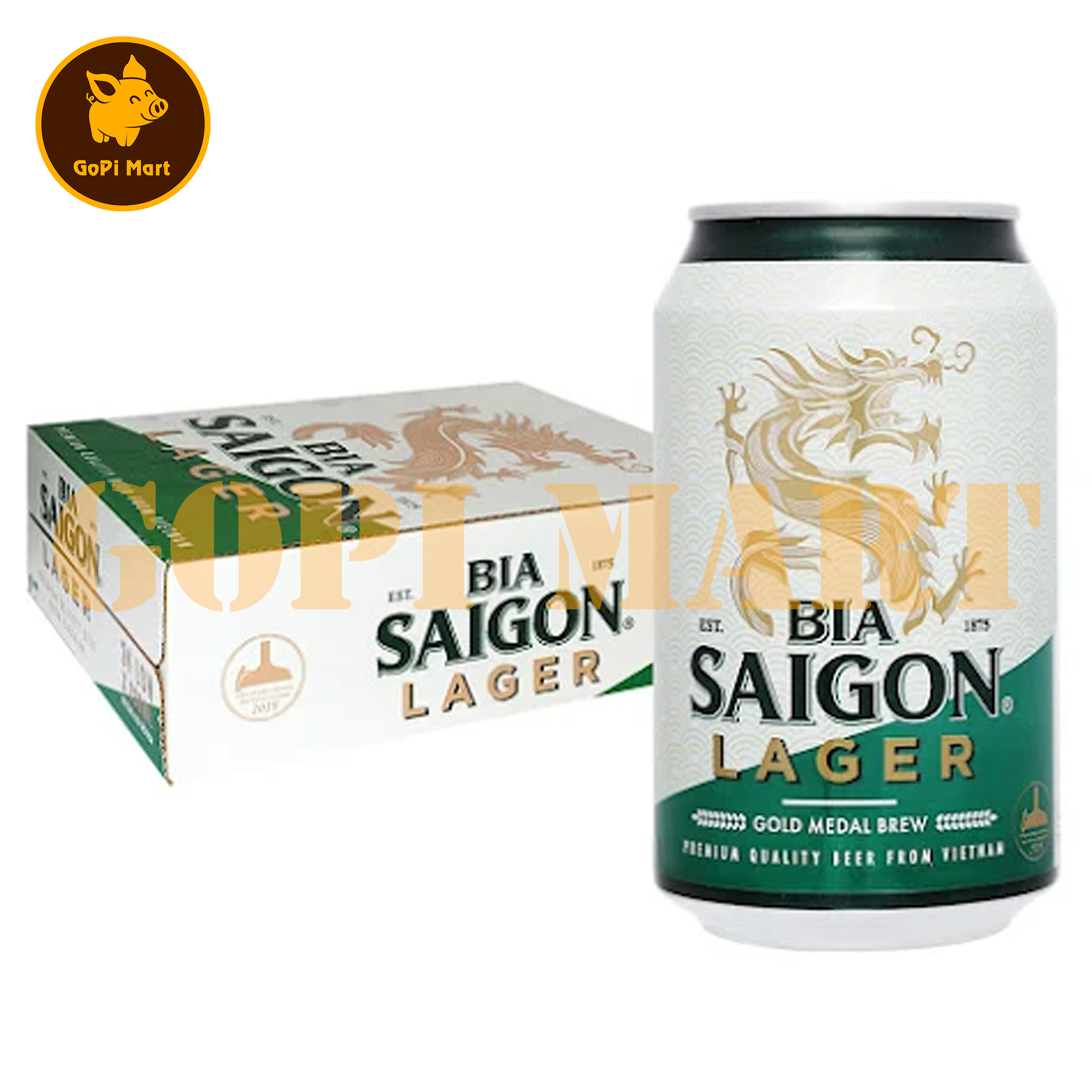 Bia SAIGON Lager lon 330ml CÔNG TY TNHH SẢN XUẤT, THƯƠNG MẠI VÀ DỊCH VỤ GOLDEN PIG Bia Saigon Lager Lon 330Ml Công Ty Tnhh Sản Xuất, Thương Mại Và Dịch Vụ Golden Pig