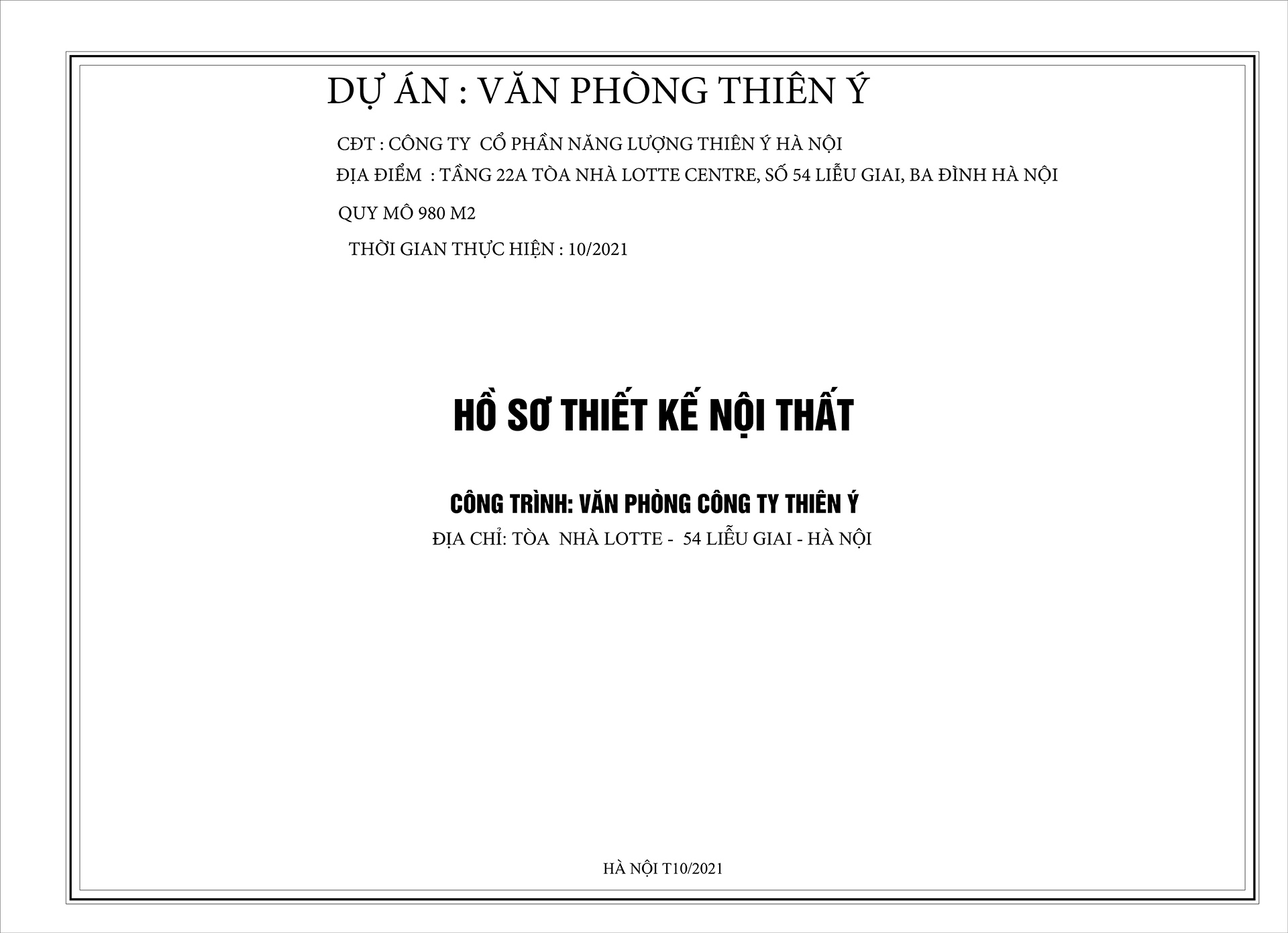 Thiết kế nội thất - VP Thiên Ý