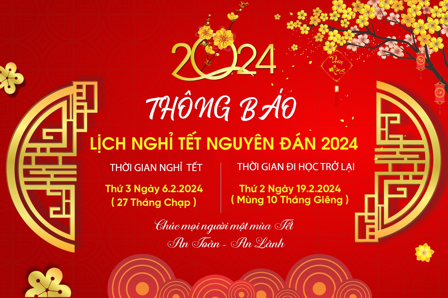 XÂY DỰNG KIẾN QUỐC THÔNG BÁO LỊCH NGHỈ TẾT NGUYÊN ĐÁN 2024