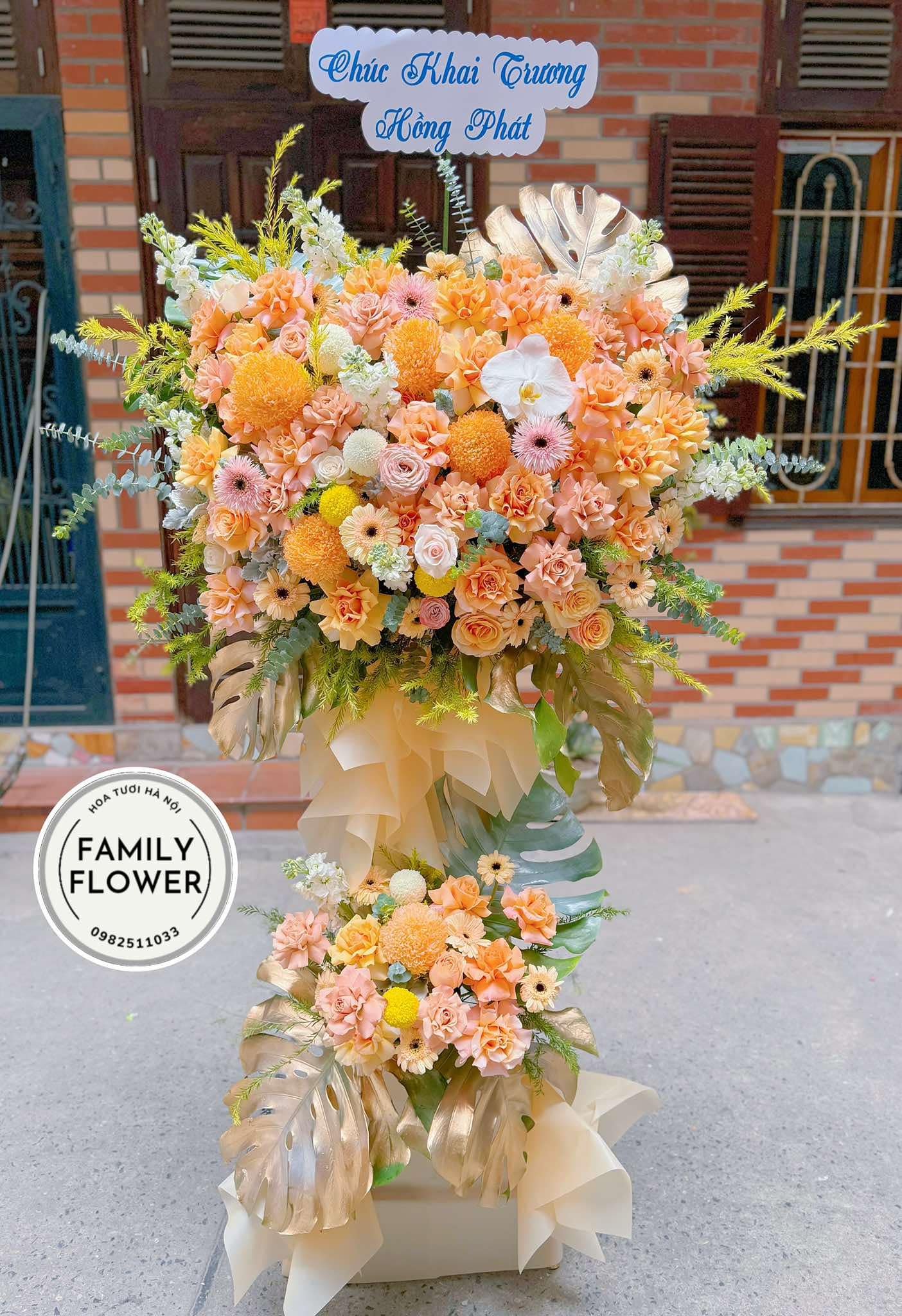 Kệ hoa 2 tầng chúc mừng khai trương quận Cầu Giấy  Ba Đình , Đống Đa Hà Nội ! Hoa khai trương Hà Nội