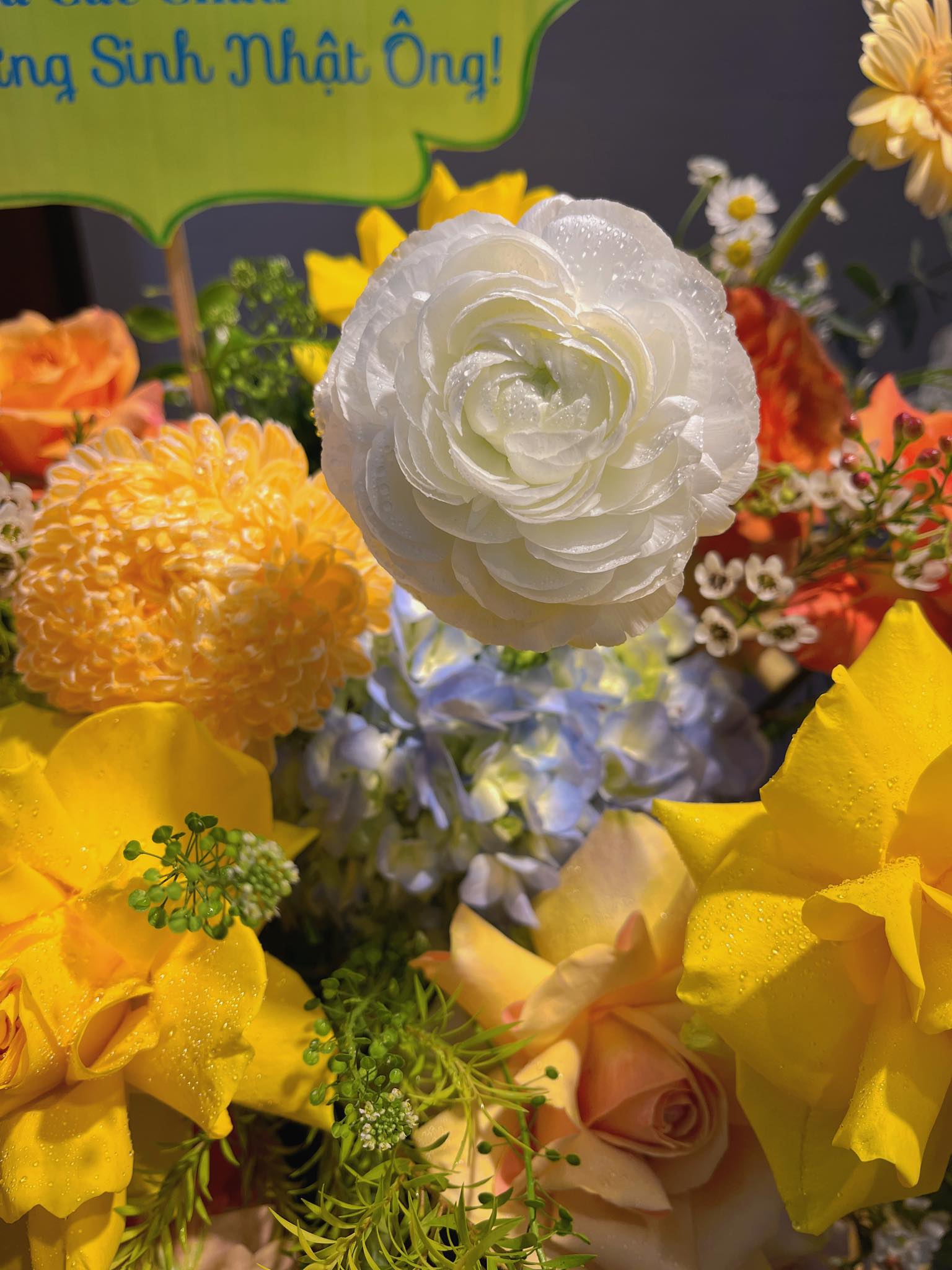 Lẵng hoa tone cam vàng tặng chúc mừng sinh nhật Bố tại Ba Đình Hà Nội ! Mua hoa tươi online Hà Nội 