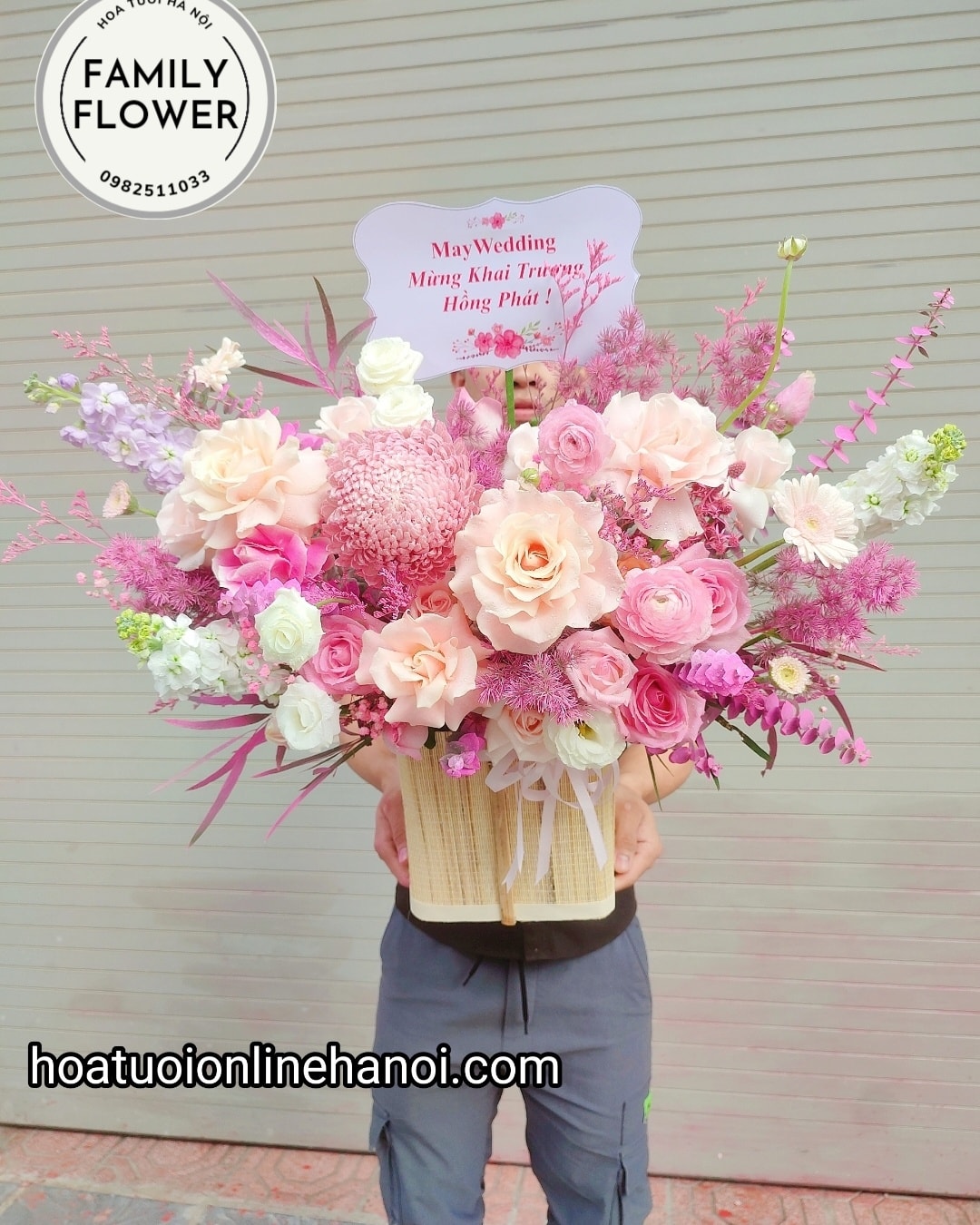 lẵng hoa chúc mừng khai trương ở hà nội hoa tươi ba đình