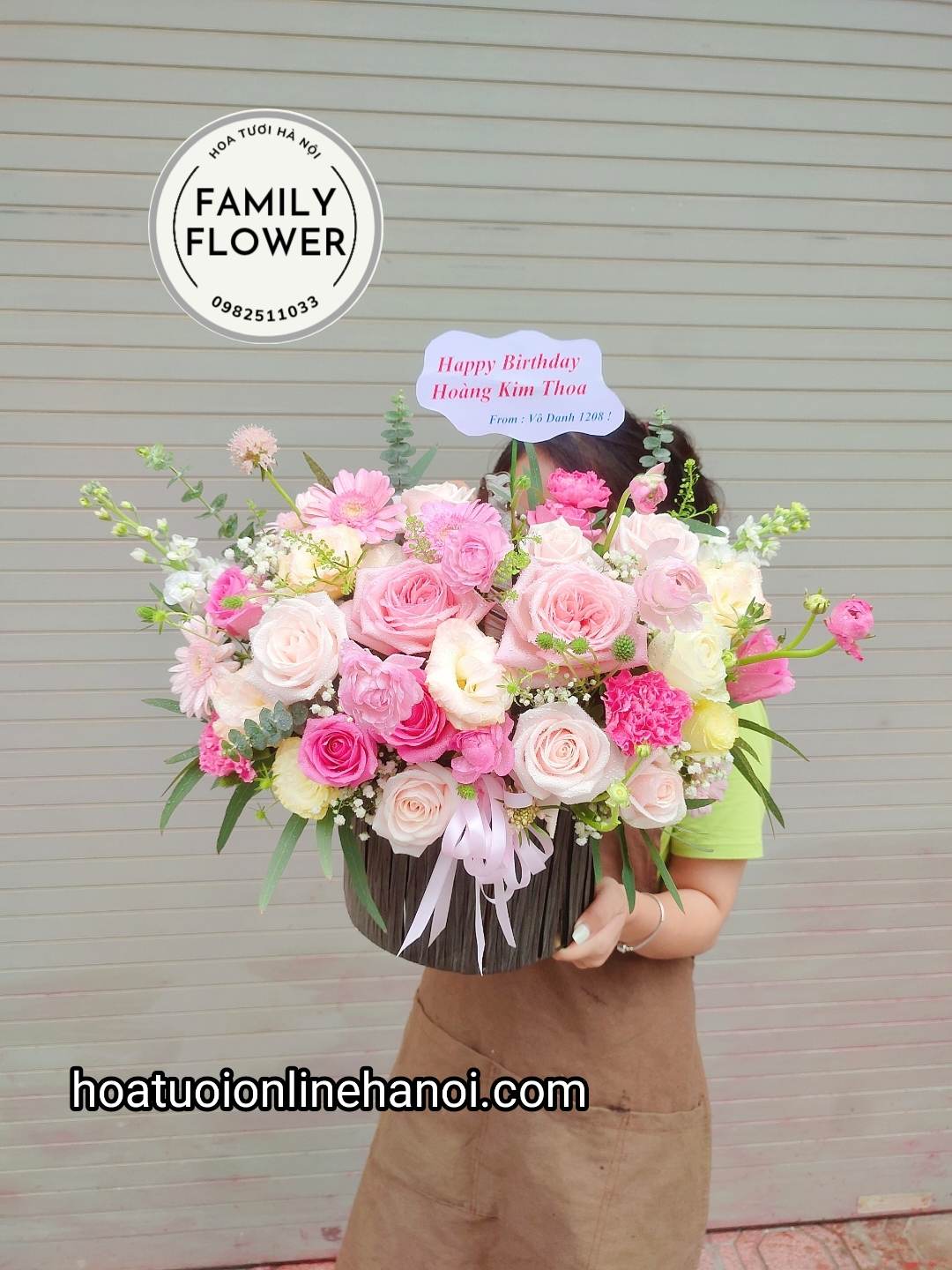 Giỏ hoa để bàn  GH29  Điện hoa Hạnh phúc  Đặt hoa Hà Nội