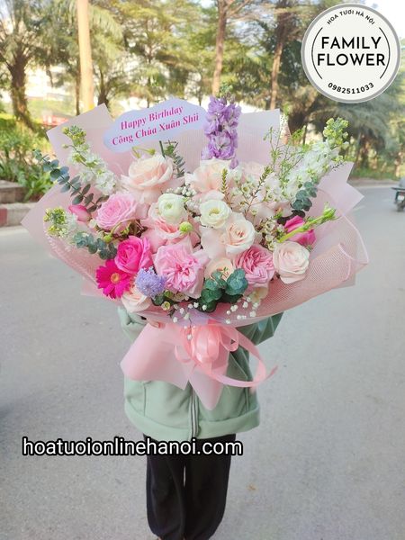 Bó hoa chúc mừng , hoa chúc mừng sinh nhật tại Cầu Giấy - Hà Nội .