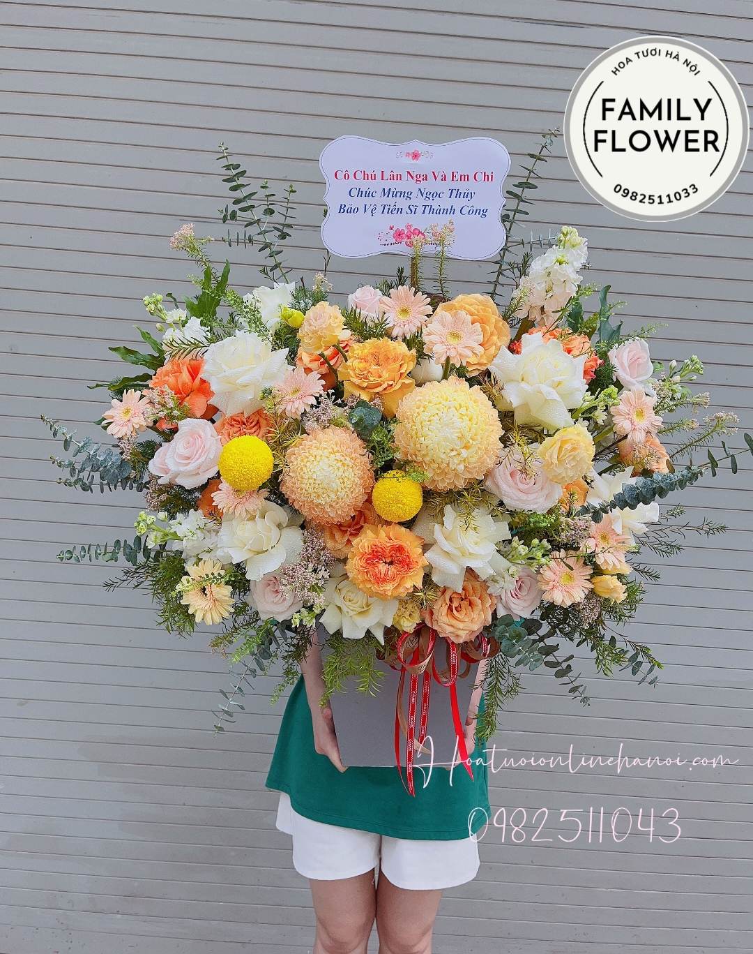 Lẵng hoa chúc mừng khai trương đẹp ở quận Ba đình - Cầu Giấy - Hà Nội . Hoa khai trương Hà Nội.
