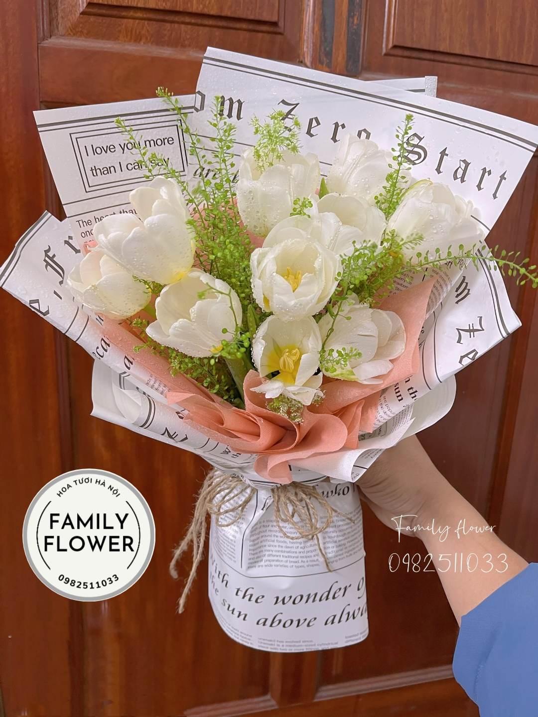 Bó hoa Tulip trắng sinh nhật đẹp  Thiên Thần của tôi