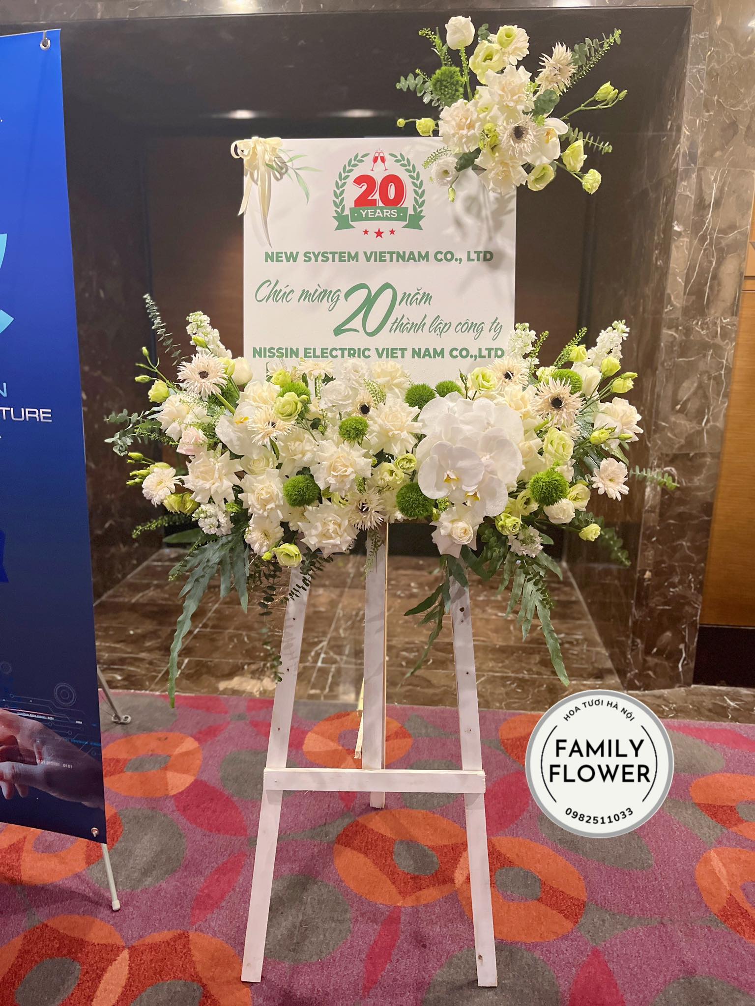 Kệ hoa khung tranh chúc mừng kỷ niệm thành lập công ty , sự kiện , hội nghị ở Hà Nội ! Điện hoa hà nội