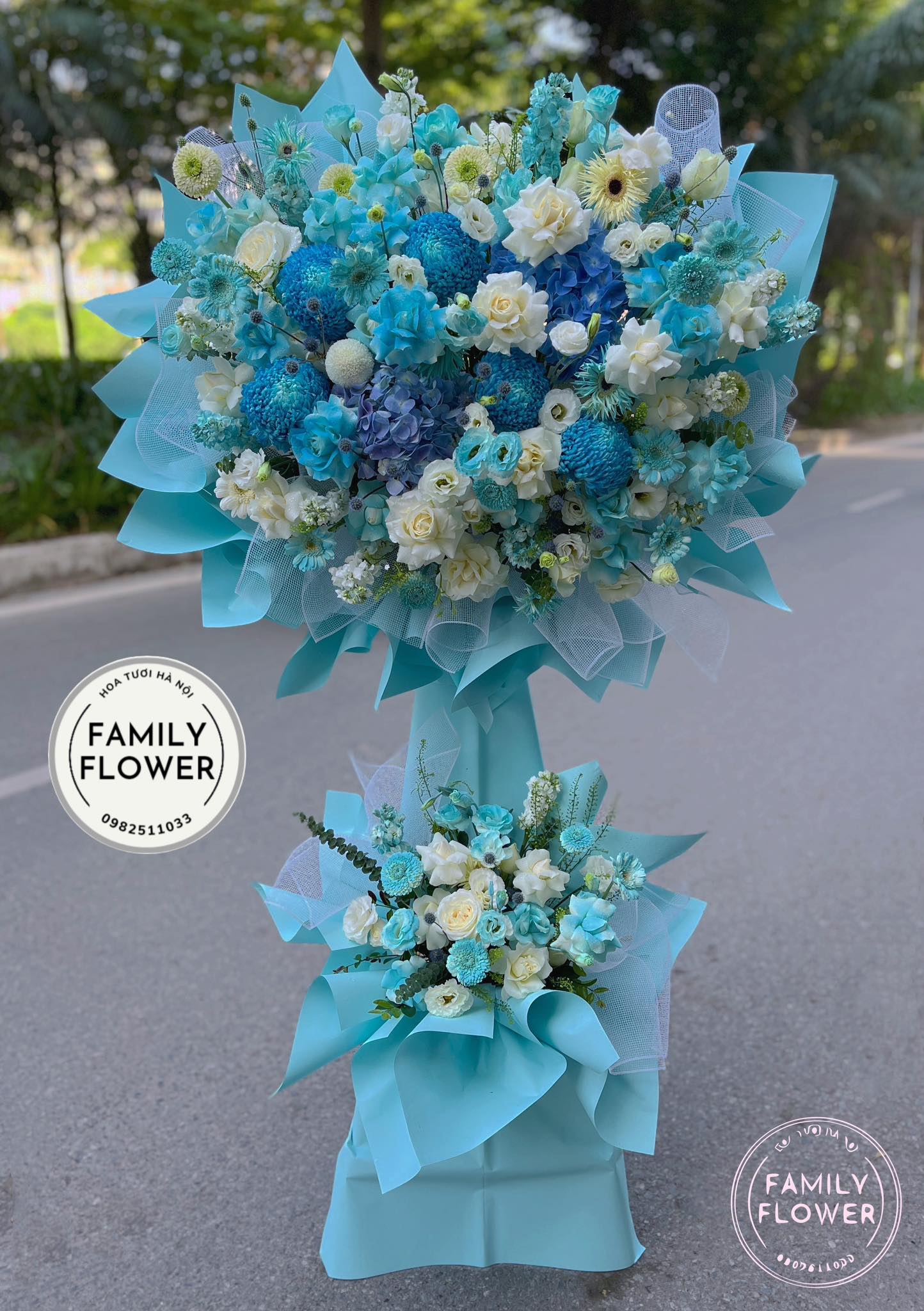 Cây hoa xanh dương chúc mừng khai trương sự kiện ở quận Ba Đình , Cầu Giấy Hà Nội, hoa tươi Hà Nội    