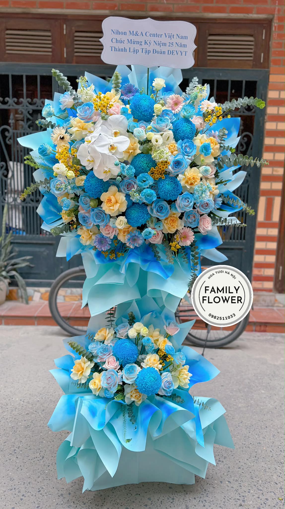Kệ hoa chúc mừng ngày thành lập công ty ! Hoa chúc mừng! Kệ hoa 2 tầng