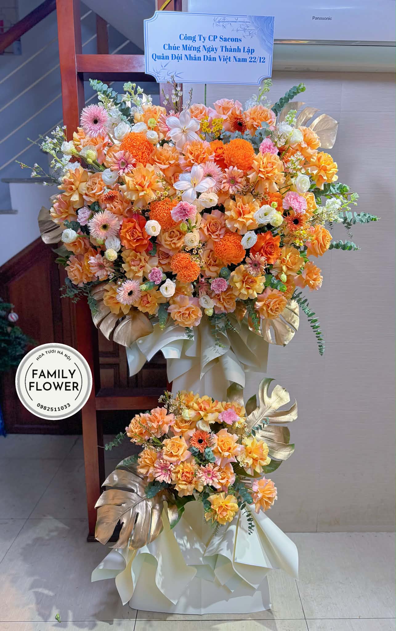 Kệ hoa chúc mừng ngày thành lập quân đội nhân dân Việt Nam 22/12 ! Hoa Hà Nội