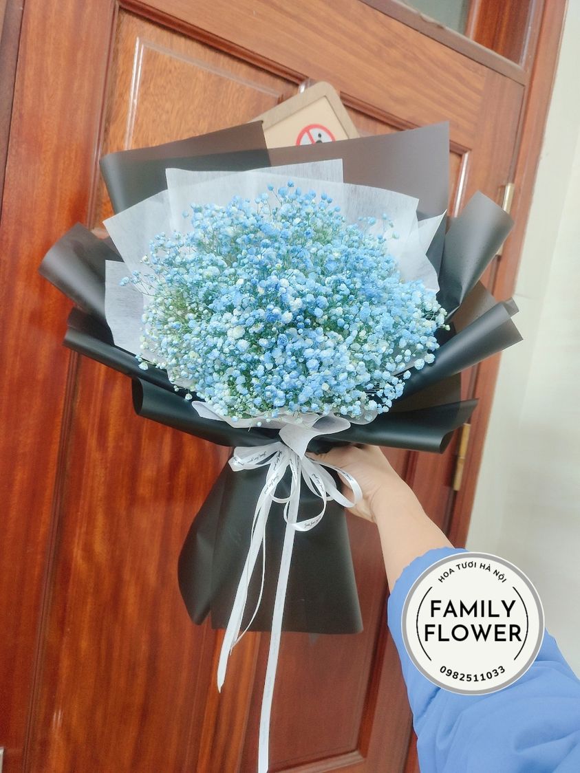 Bó hoa baby xanh tặng bạn gái , tặng vợ thể hiện tình cảm . Bó hoa tươi tại Cầu Giấy - Hà Nội.