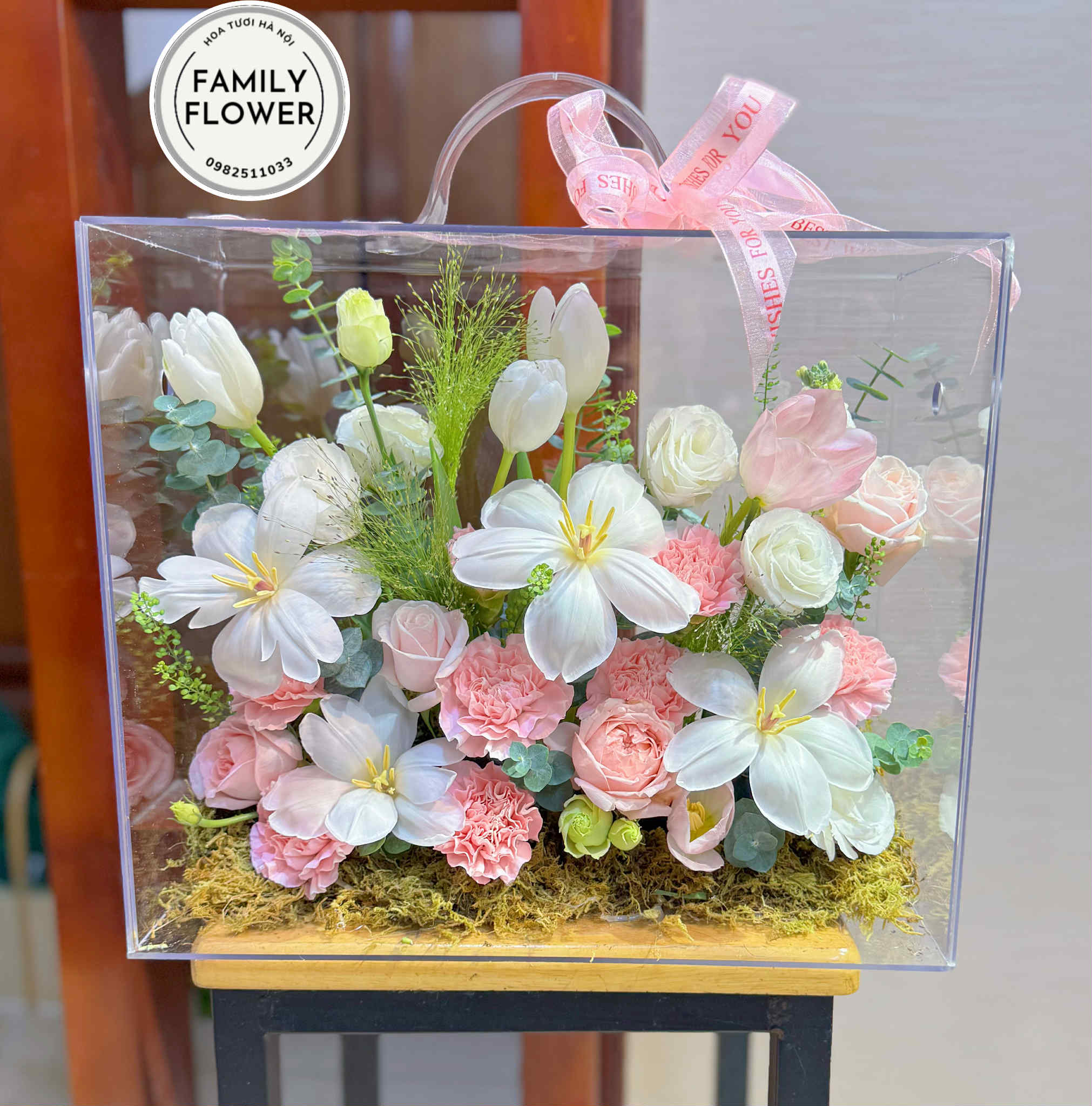 Vali hoa tulip tặng sinh nhật mẹ quận Hoàn Kiếm ! Hà Nội ! Hoa sinh nhật Hà Nội