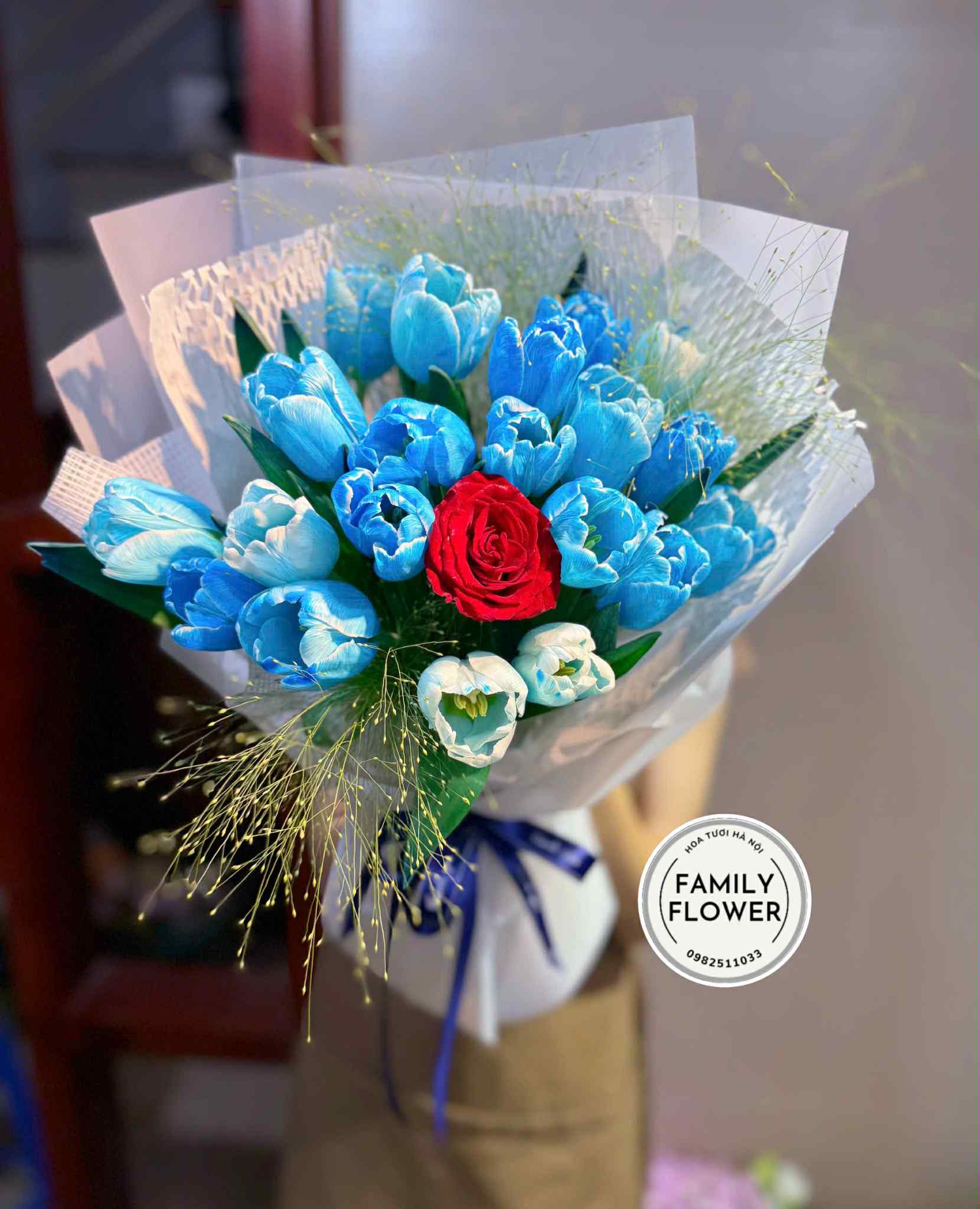 Bó hoa tulip xanh tặng bạn gái ! Người yêu quận Hoàn kiếm ! Hoa tulip Hà Nội ! Mua hoa tulip