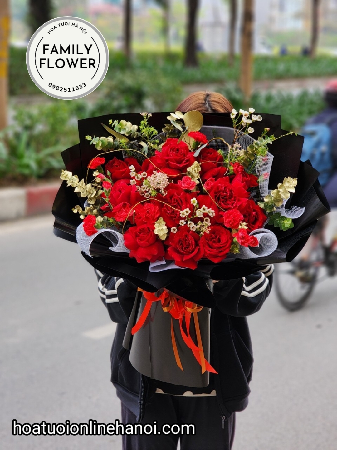 Bó hoa hồng tươi tone đỏ tặng bạn gái, vợ nhân ngày đặc biệt