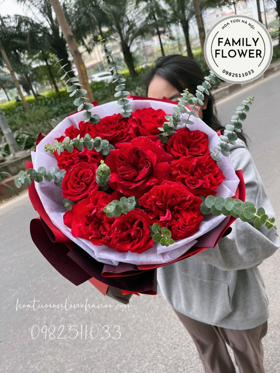 Bó hoa hồng đỏ O'Hara tặng vợ , bạn gái đẹp tại quận Cầu Giấy ! Hoa hồng đỏ Hà Nội
