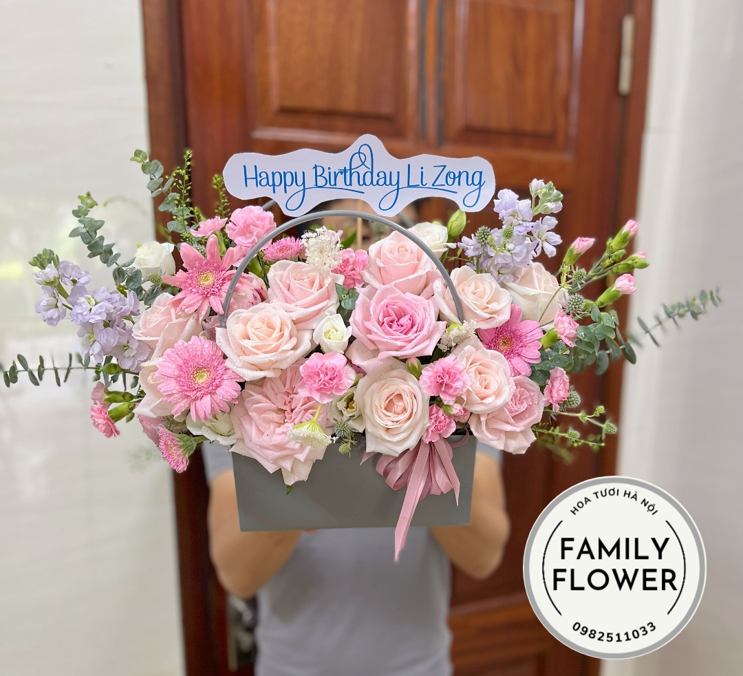 lẵng hoa tặng sinh nhật mẹ tại HÀ NỘI . HOA SINH NHẬT HÀ NỘI