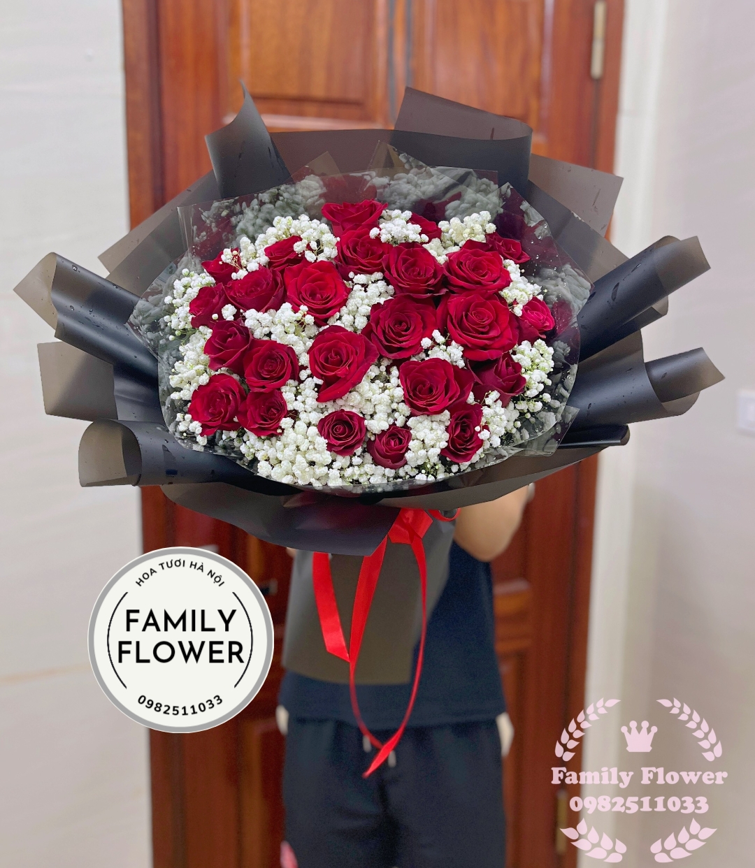 Bó hoa hồng đỏ tặng vợ nhân ngày 20 tháng 10 ở Hà Nội , hoa 20 tháng 10
