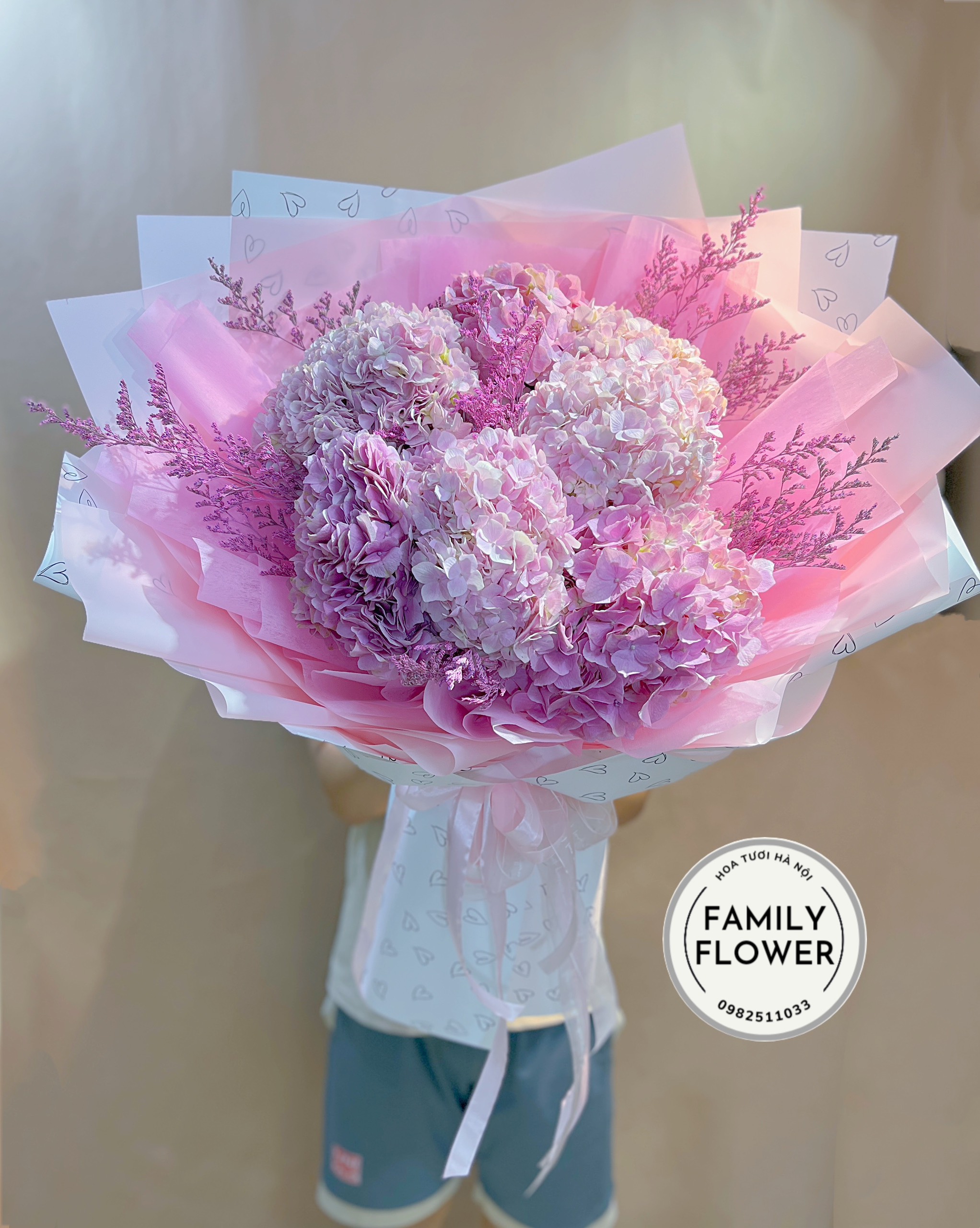 Bó hoa cẩm tú cầu hồng nhập tặng bạn gái , vợ ở quận Ba Đình , Hoàn Kiếm , Tây Hồ Hà Nội ! Hoa cẩm tú cầu Hà Nội
