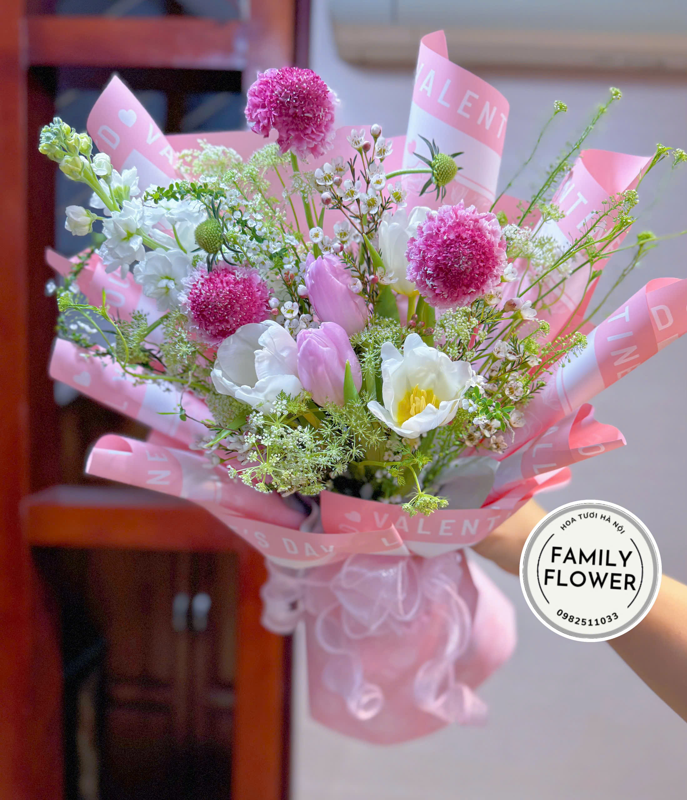 Bó hoa tulip tặng người yêu quận Cầu Giấy , Tây Hồ Hà Nội ! Hoa tulip hồng Hà Nội