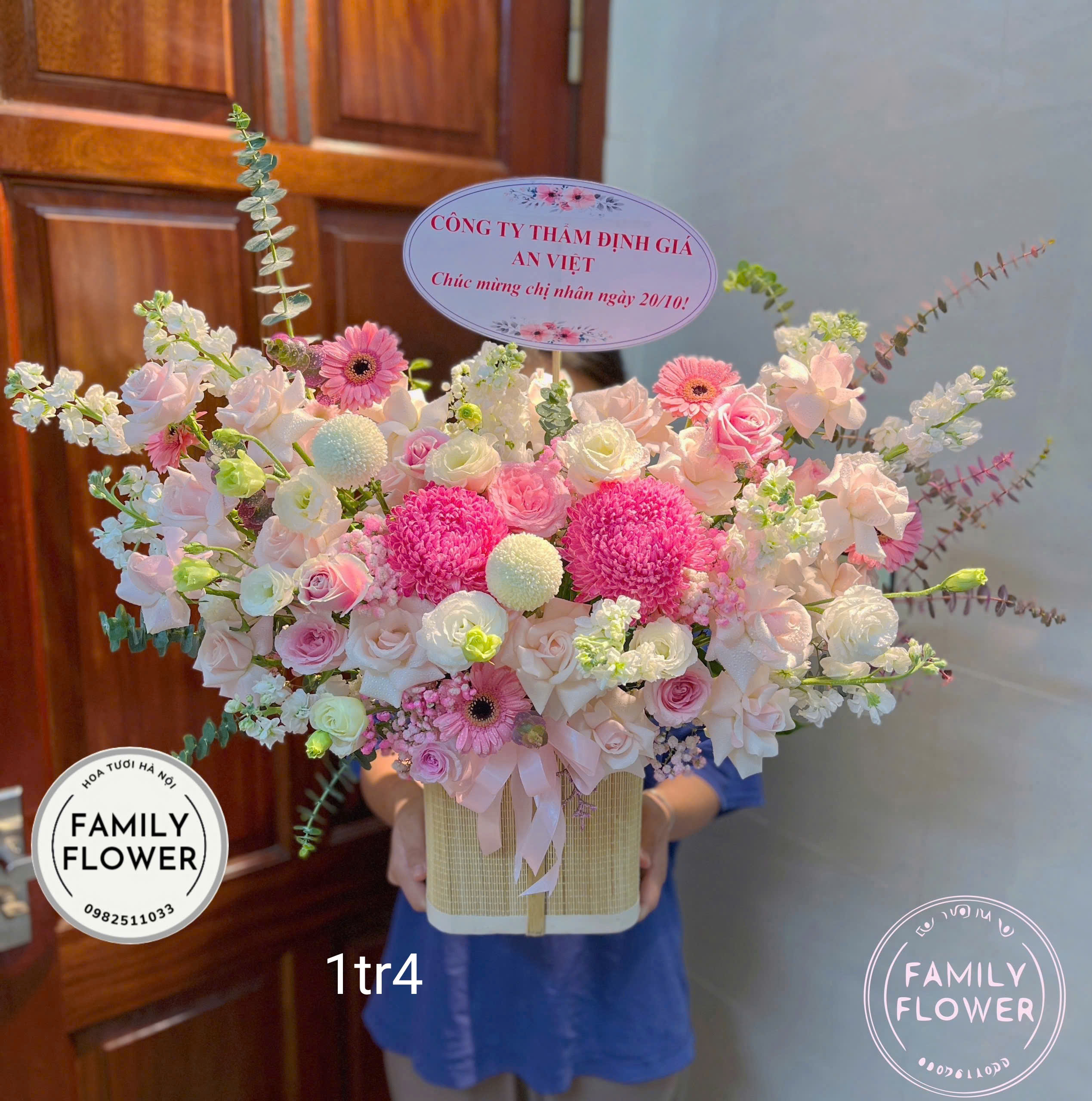 Lẵng hoa tươi 8/3 tại Ba Đình Hà Nội ! Mua hoa tươi tại Hà Nội ! Lẵng hoa nhà Family Fower