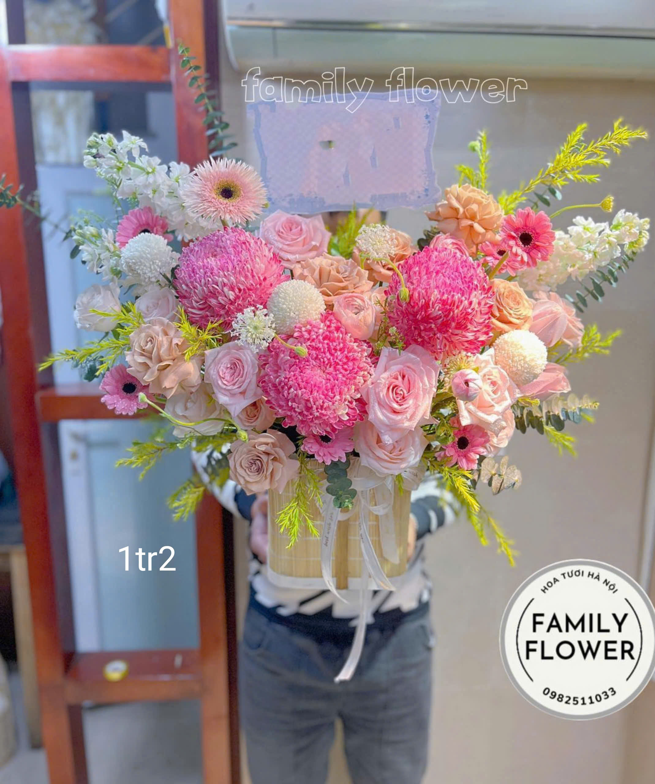 Lẵng hoa tươi 8/3 tại Ba Đình Hà Nội ! Mua hoa tươi tại Hà Nội ! Lẵng hoa nhà Family Fower