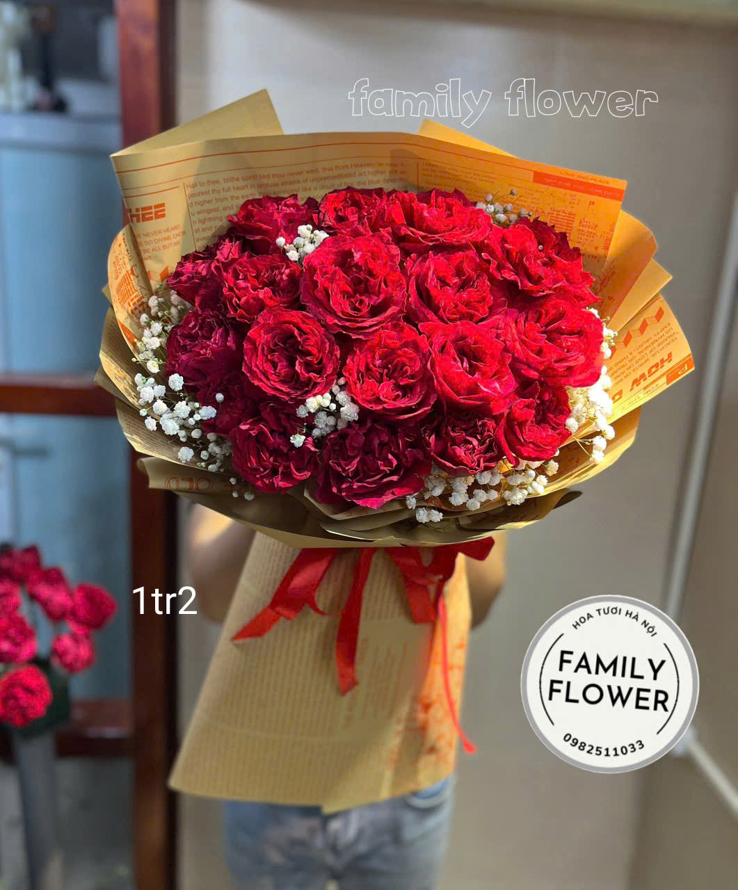 Các mẫu hoa hồng đỏ tặng người yêu, vợ, mẹ,...nhân dịp 8/3 ở Hà Nội ! Bó hồng đỏ tặng chúc mừng ! Mua hoa online tại Hà Nội của nhà Family Flower