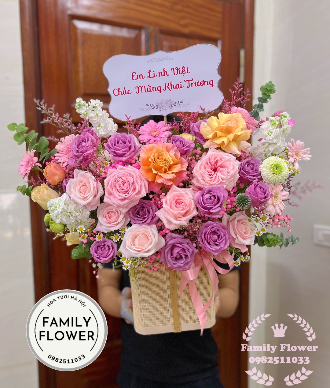 Lẵng hoa chúc mừng sinh nhật đẹp ở Quận Đống Đa ,Ba Đình Hà Nội! Mua hoa tươi Hà Nội