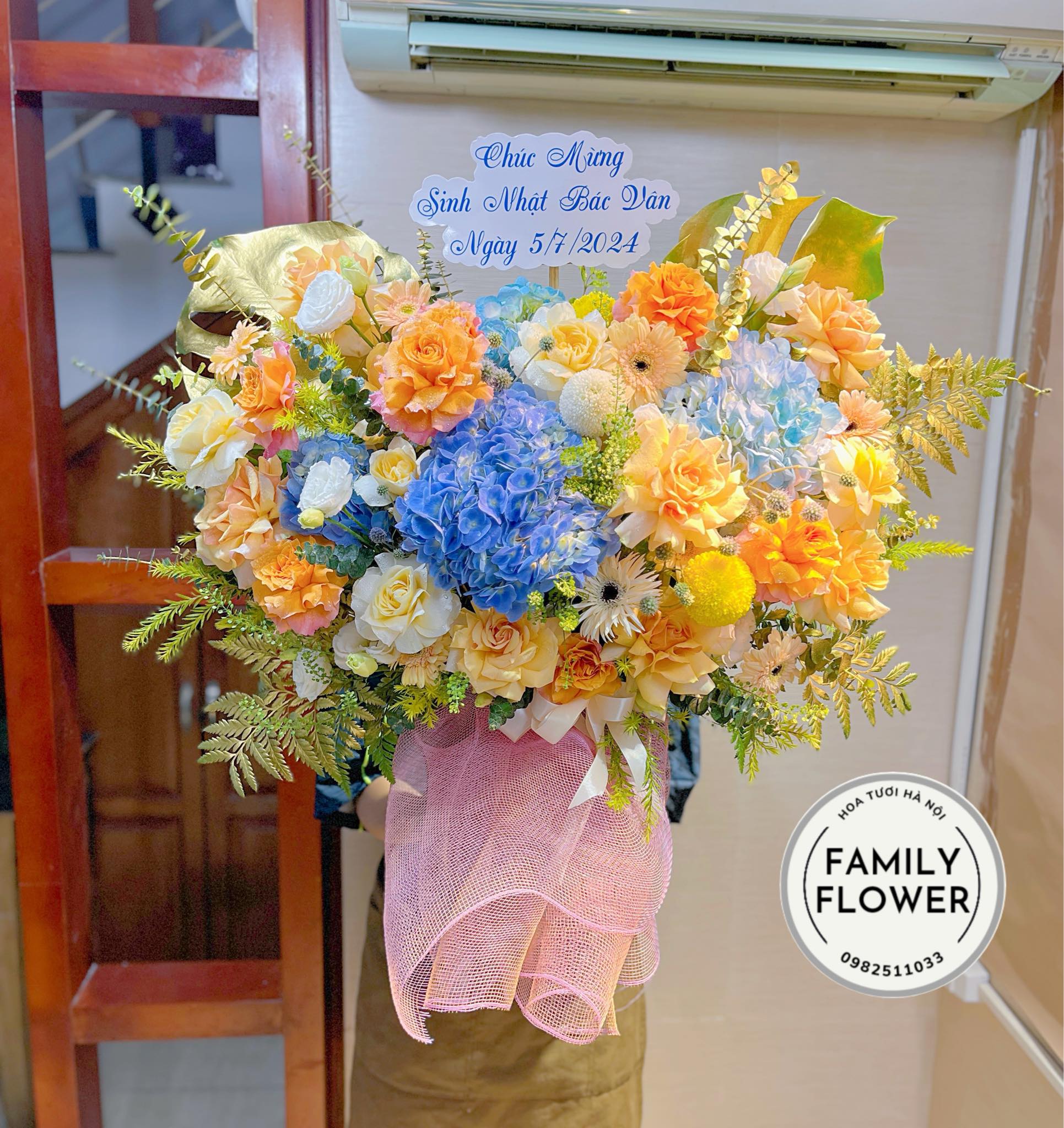 Lẵng hoa tặng chúc mừng sinh nhật bác tại quận Ba Đình Hà Nội ! Mua hoa tươi online hà Nội ! Điện hoa tươi Hà Nội