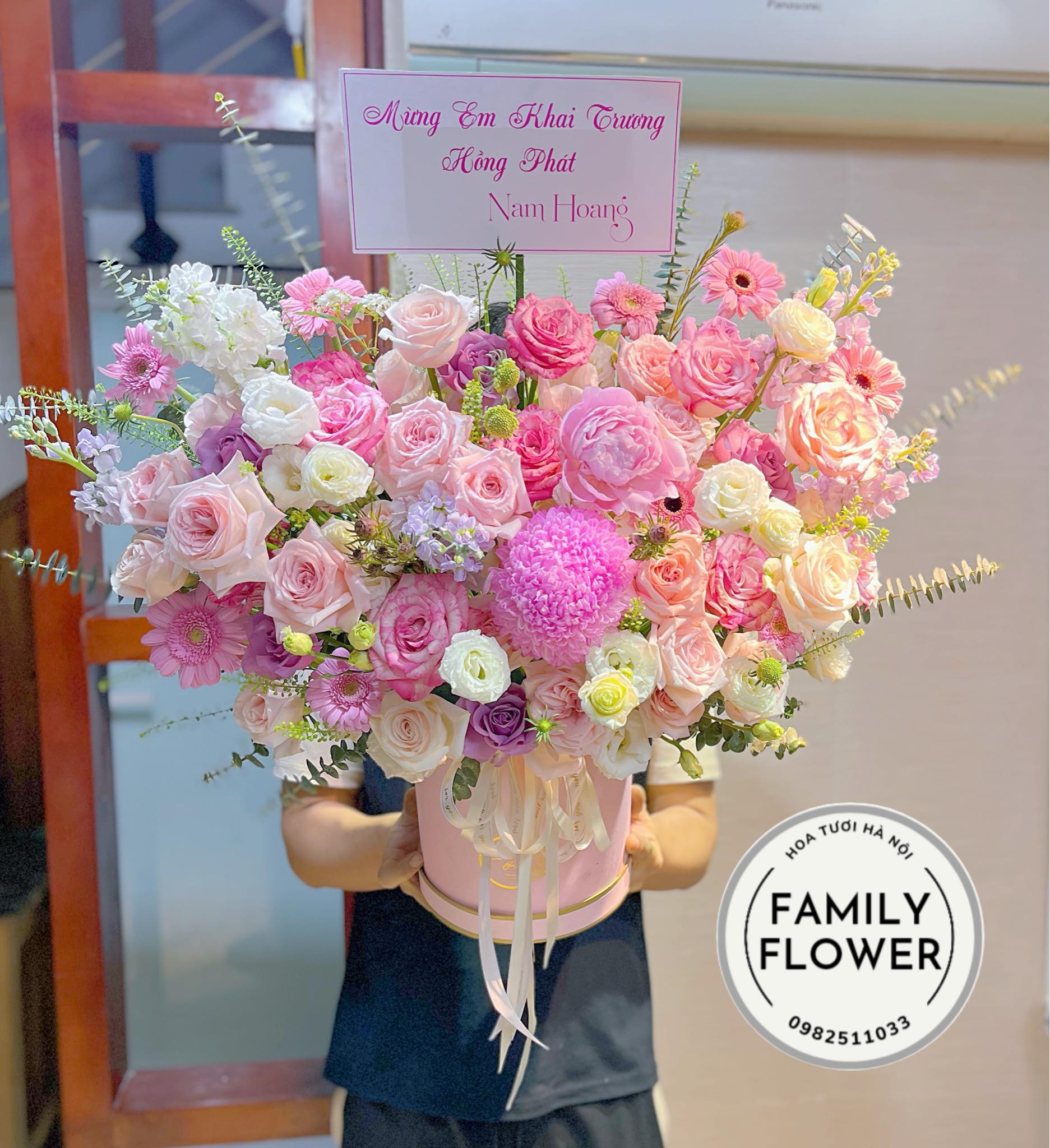 Hộp hoa tặng khai trương quận Ba Đình , Đống Đa Hà Nội ! Hoa khai trương Hà Nội