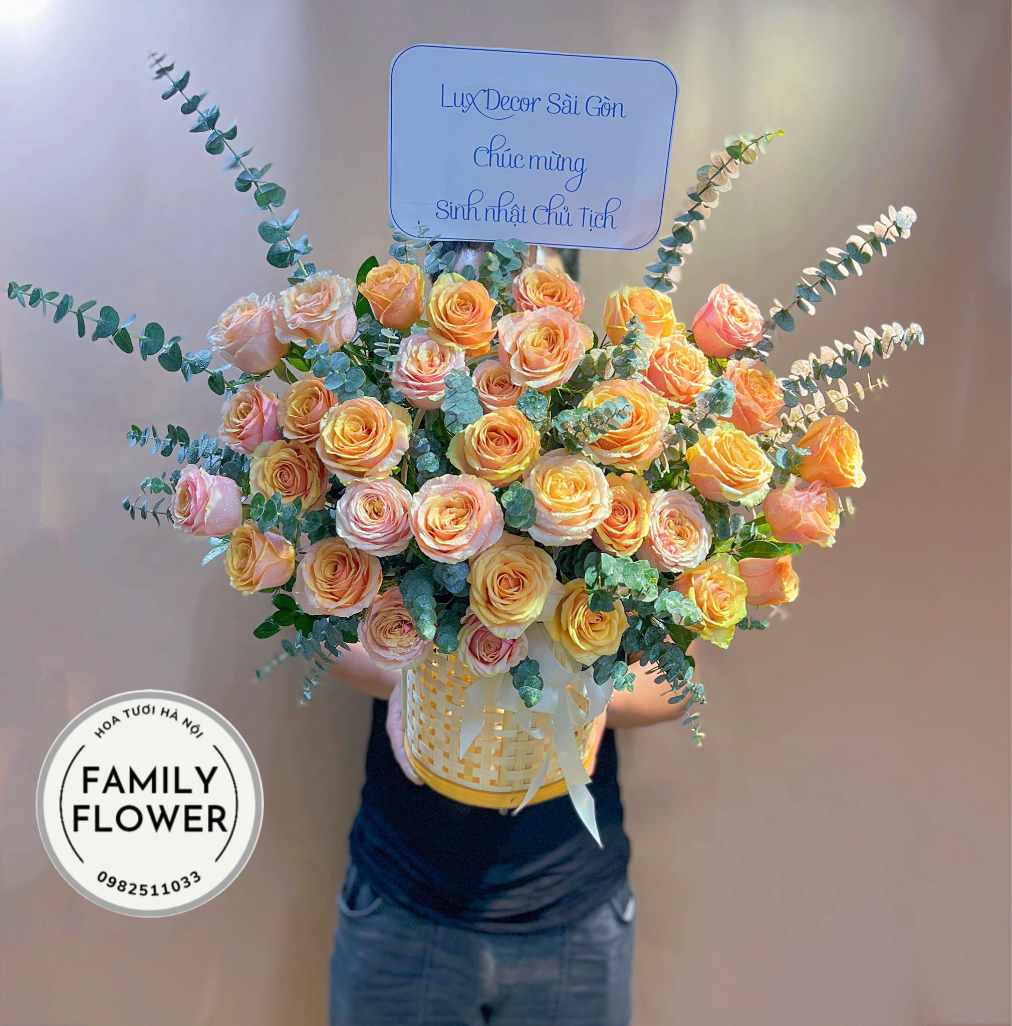 Lẵng hoa tặng nam chúc mừng sinh nhật chủ tịch ở Hà Nội ! Hoa tặng sinh nhật Hà Nội