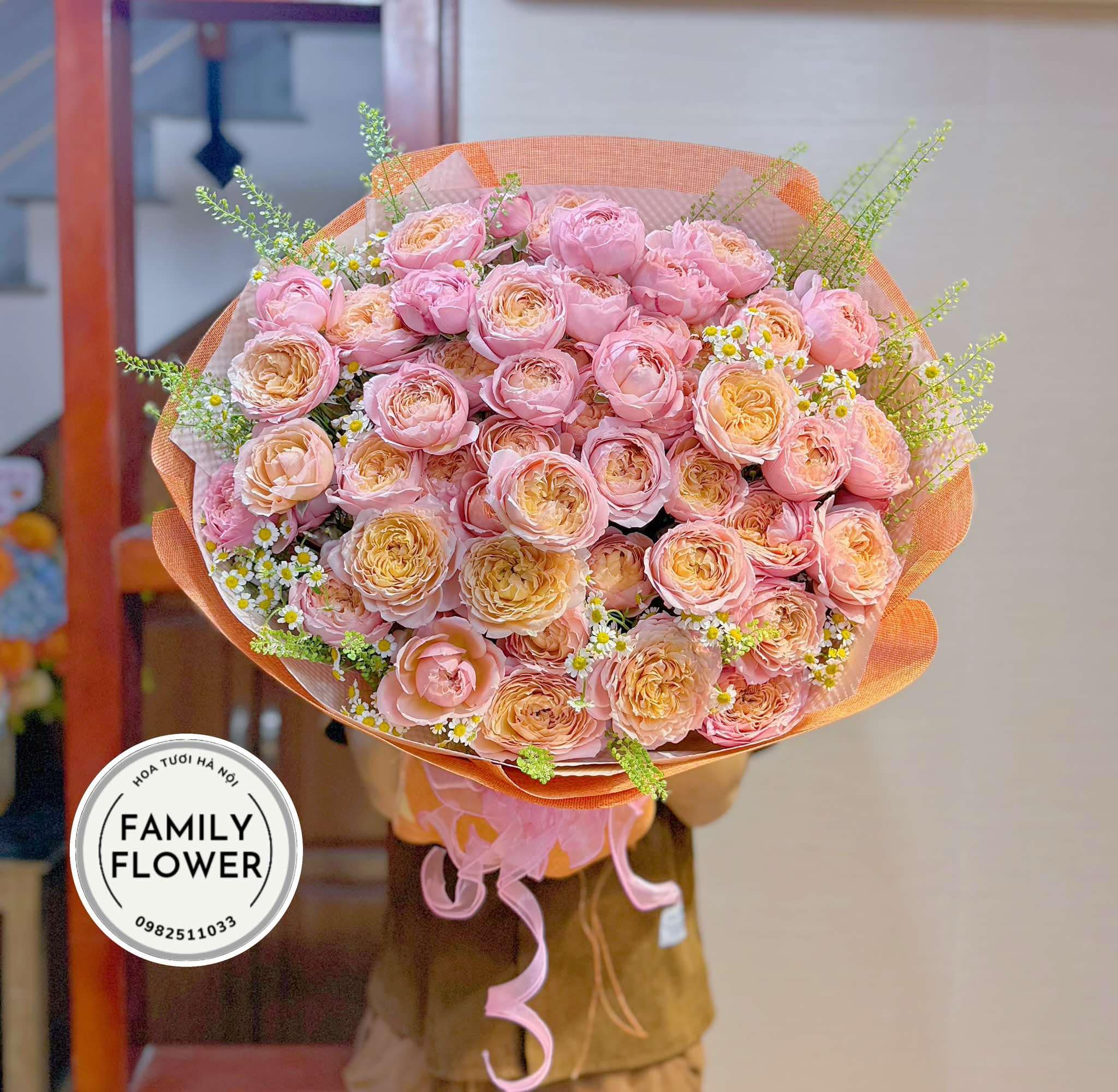 Bó hoa juliet chùm tặng bạn gái nhân dịp sinh nhật tại Cầu Giấy Hà Nội ! Hoa sinh nhật, hoa sự kiện tại Ba Đình, Cầu Giấy Hà Nội