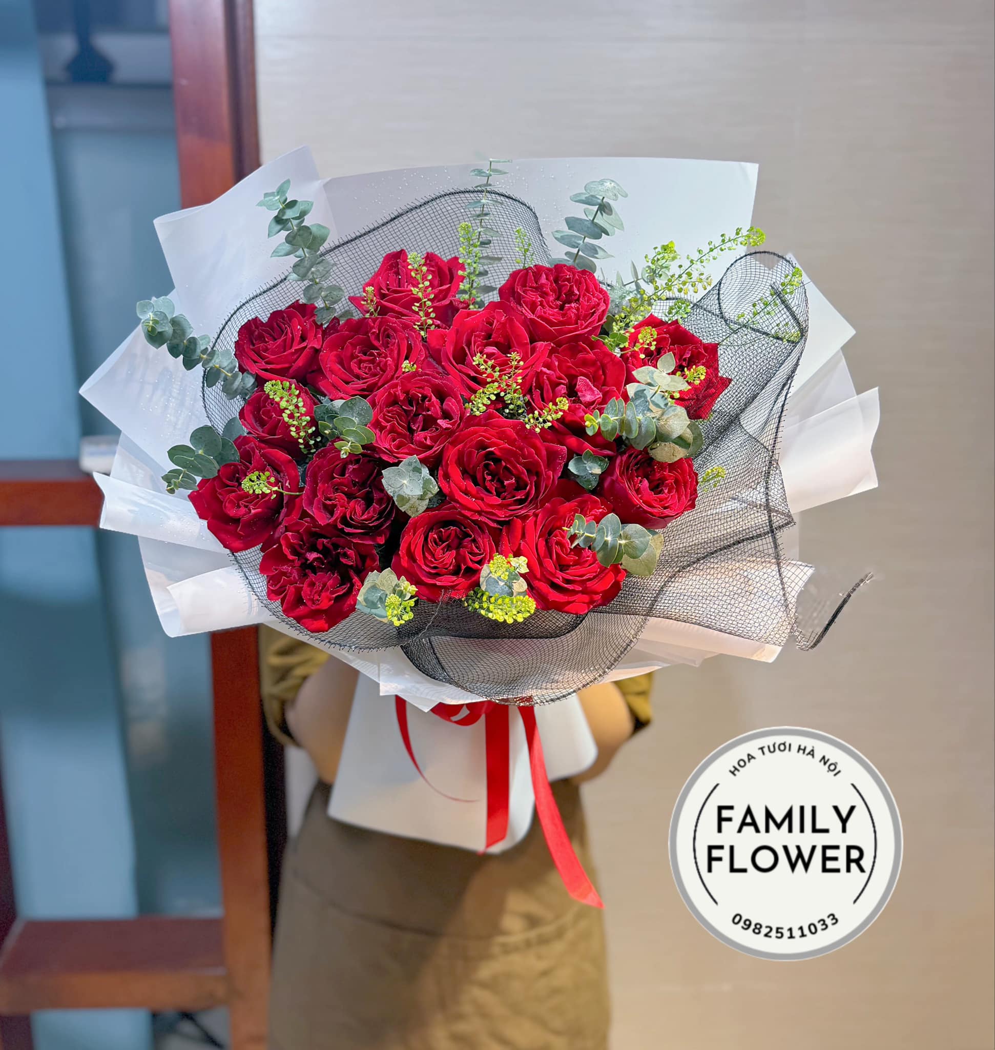 Bó hoa hồng đỏ tặng  người yêu nhân dịp 20 tháng 10 ở Hà Nội ! Hoa 20 tháng 10