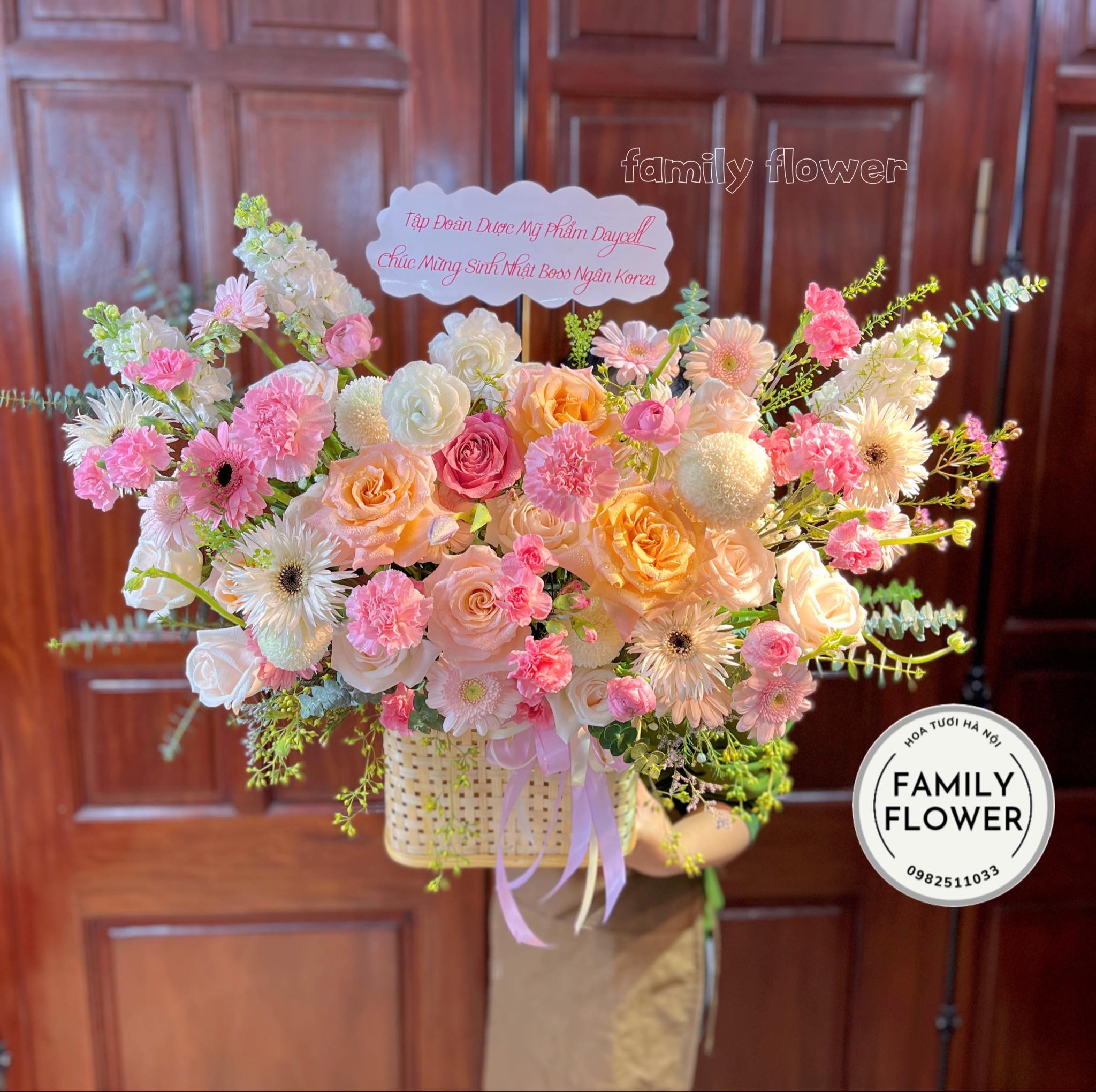 Lẵng hoa tone hồng tặng chúc mừng sinh nhật tại Ba Đình Hà Nội ! Hoa sinh nhật Ba Đình Hà Nội ! Hoa sinh nhật Ba Đình ! Mua hoa online tại Hà Nội