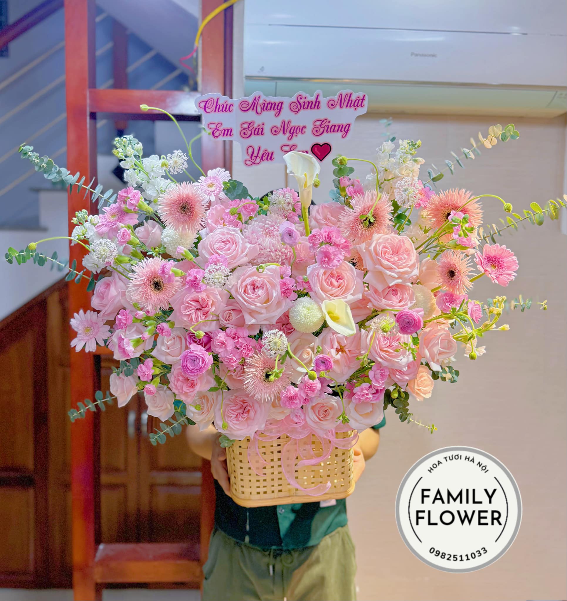 Lẵng hoa chúc mừng sinh nhật quận Ba Đình Hà Nội ! Hoa sinh nhật Hà Nội ! Hoa Hà Nội
