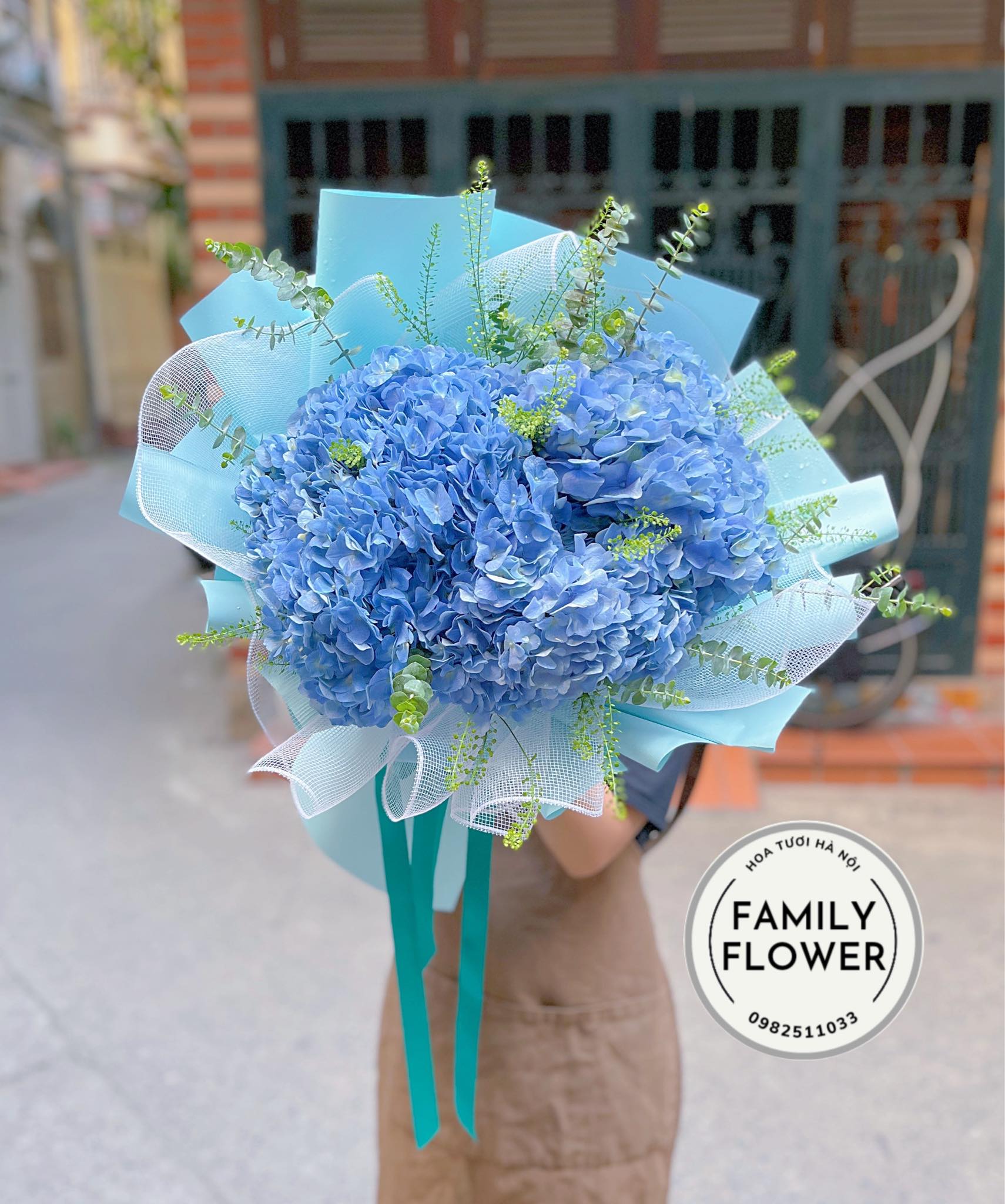 Bó hoa cẩm tú cầu xanh tặng sinh nhật người yêu , bạn trai ở quận Cầu Giấy Hà Nội