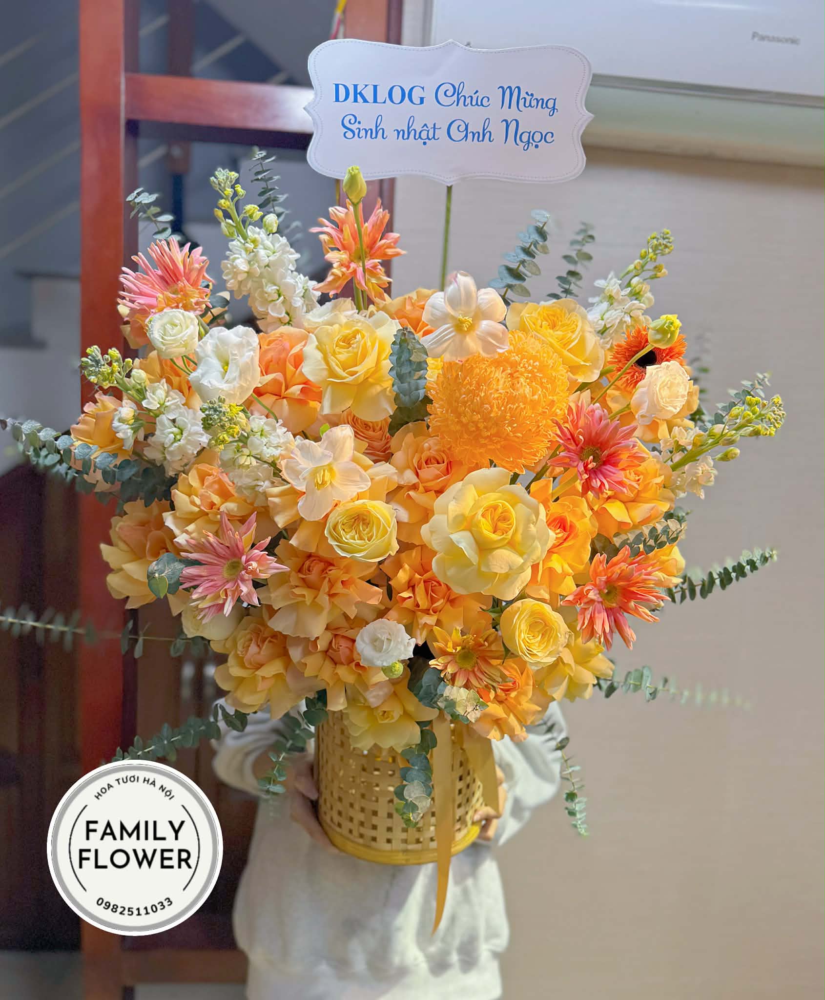 Lẵng hoa chúc mừng chồng , bạn trai ở Hà Nội ! Hoa sinh nhật chồng