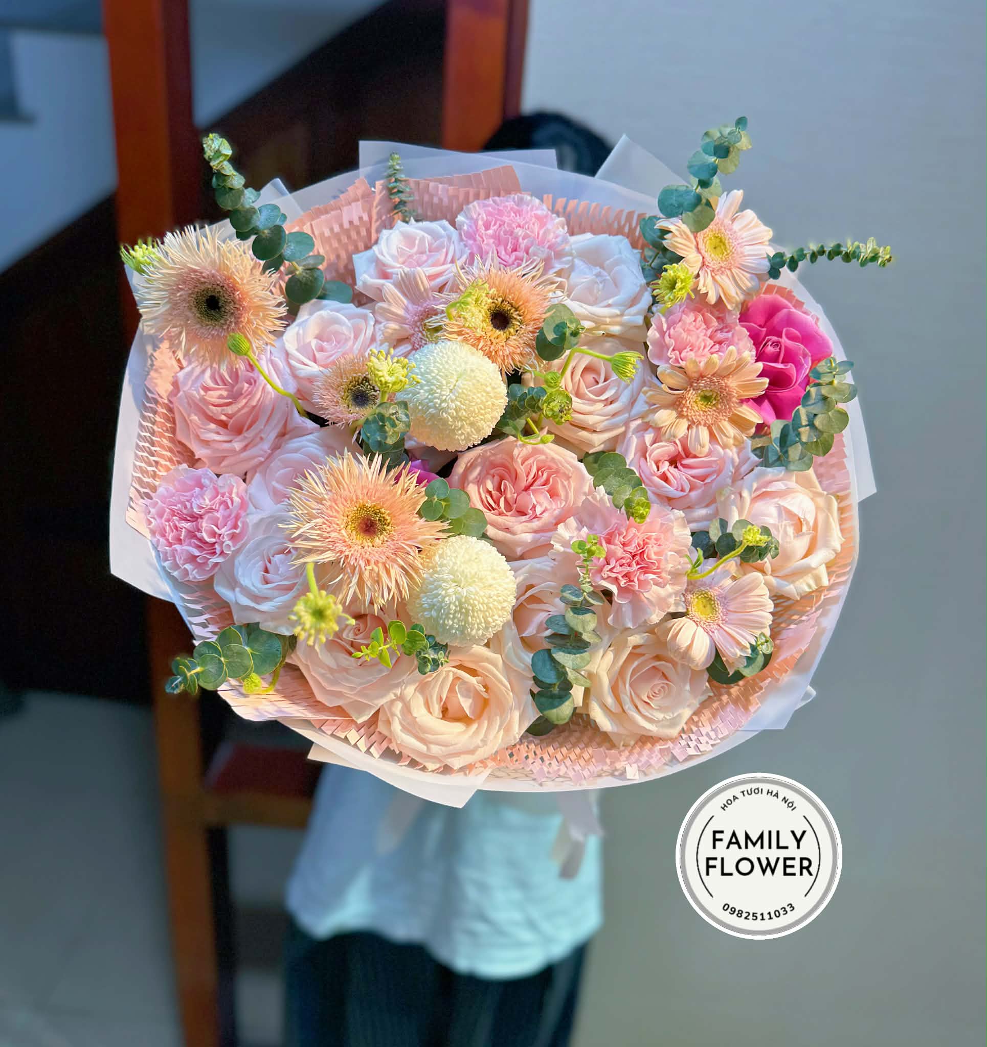 Bó hoa tặng bạn gái ! Family flower ! Hoa sinh nhật Hà Nội !  Hoa tươi Hà Nội