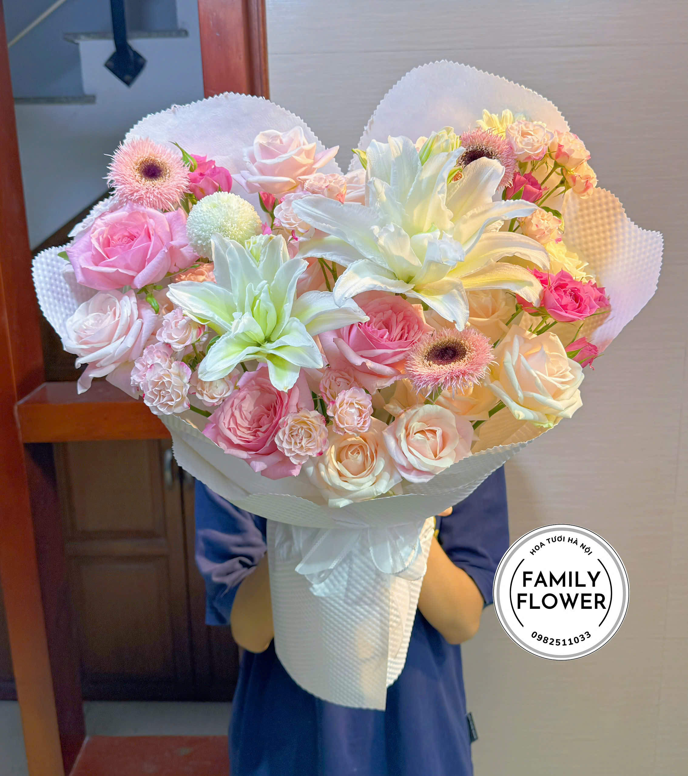 Bó Hoa Hồng Pastel Mix Lily Thanh Nhã – Hoa Tặng Sinh Nhật, Người Thương | Family Flower