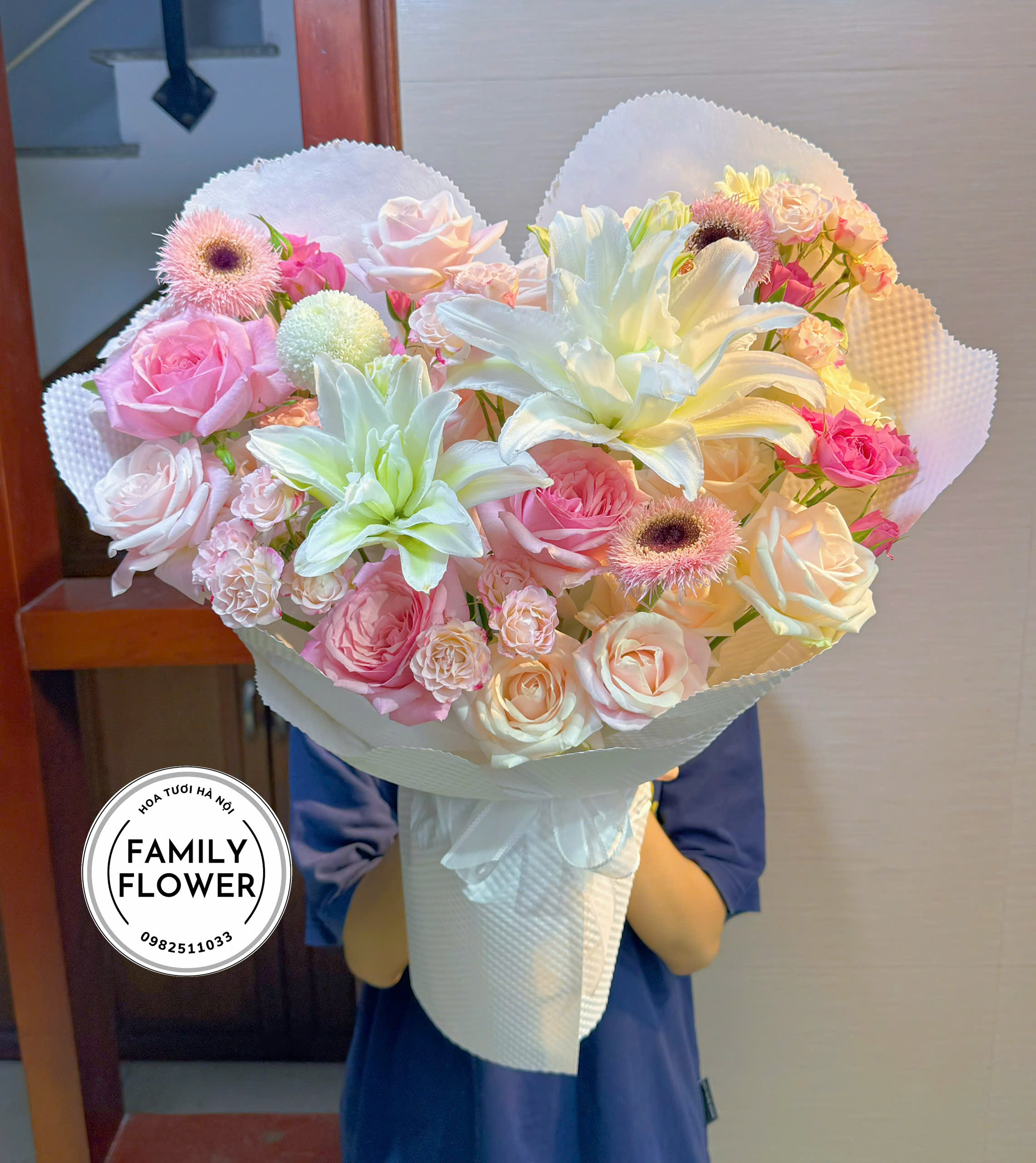 Bó Hoa Hồng Pastel Mix Lily Thanh Nhã – Hoa Tặng Sinh Nhật, Người Thương | Family Flower