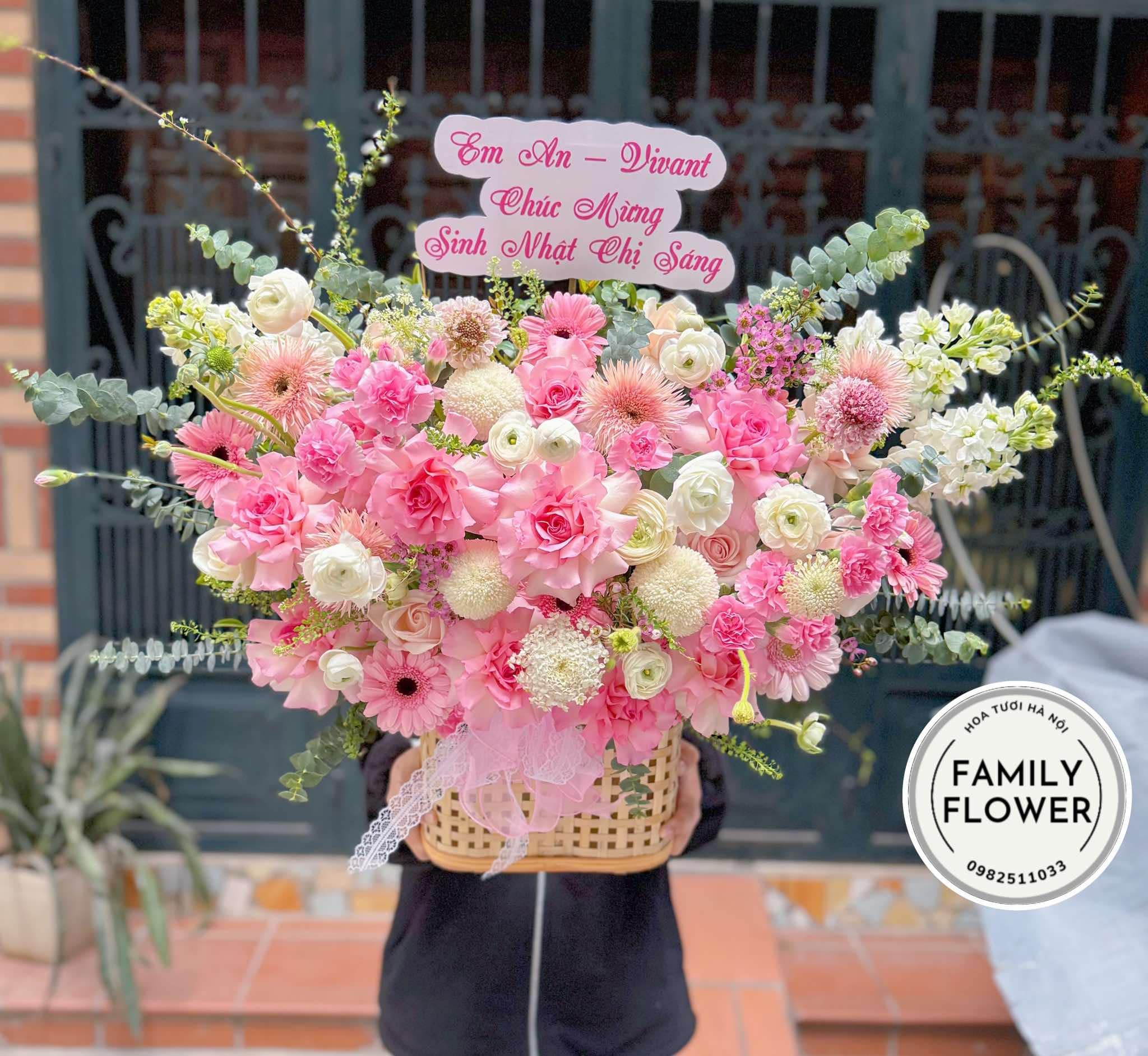 Lẵng hoa chúc mừng sinh nhật ở Hà Nội ! Hoa sinh nhật Hà Nội ! Mua hoa sinh nhật