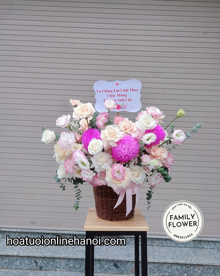 Lẵng hoa chúc mừng tân gia tại Hà Nội . Hoa tân gia Hà Nội.