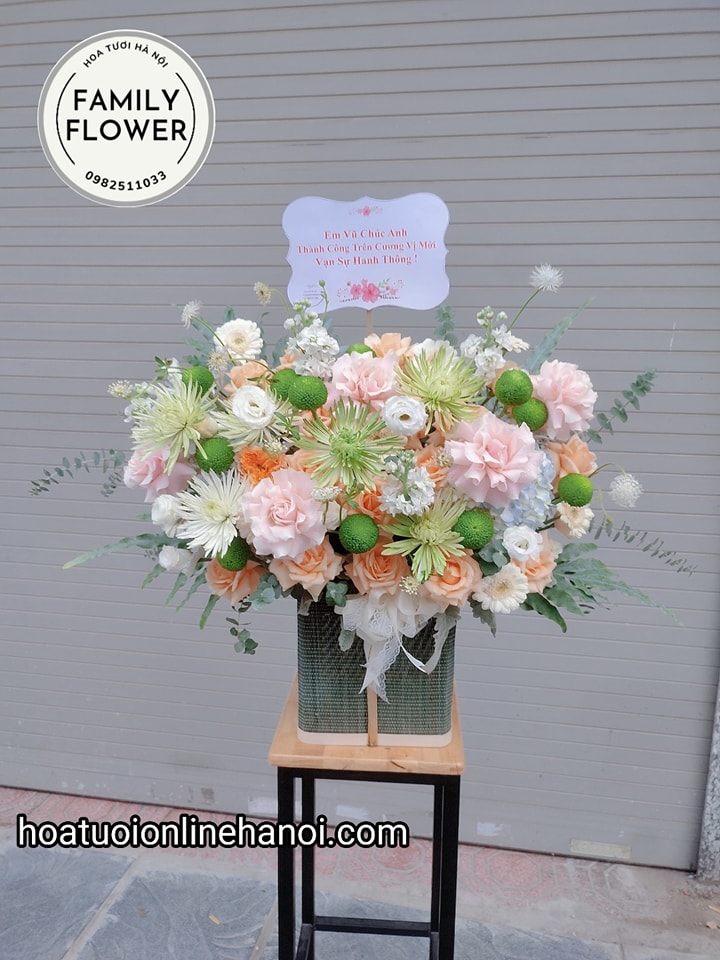 Lẵng Hoa Chúc Mừng Sếp Thăng Chức tại Hà Nội . Hoa Chúc Mừng Hà Nội .Lẵng Hoa Đẹp