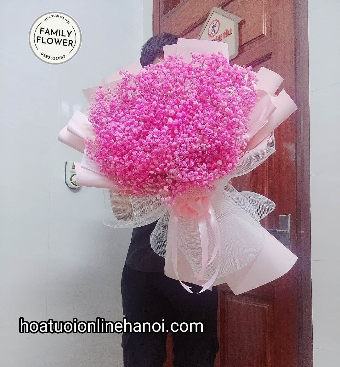 BÓ HOA BABY HỒNG TẶNG VỢ , BẠN GÁI NHÂN DỊP SINH NHẬT  Ở HÀ NỘI . HOA BABY HÀ NỘI . HOA TẶNG VỢ