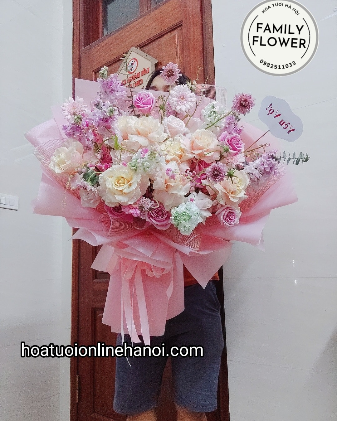 Hoa tặng vợ đẹp tại quận Ba Đình - Cầu Giấy. Bó hoa tặng vợ, tặng người yêu đẹp tại Hà Nội.